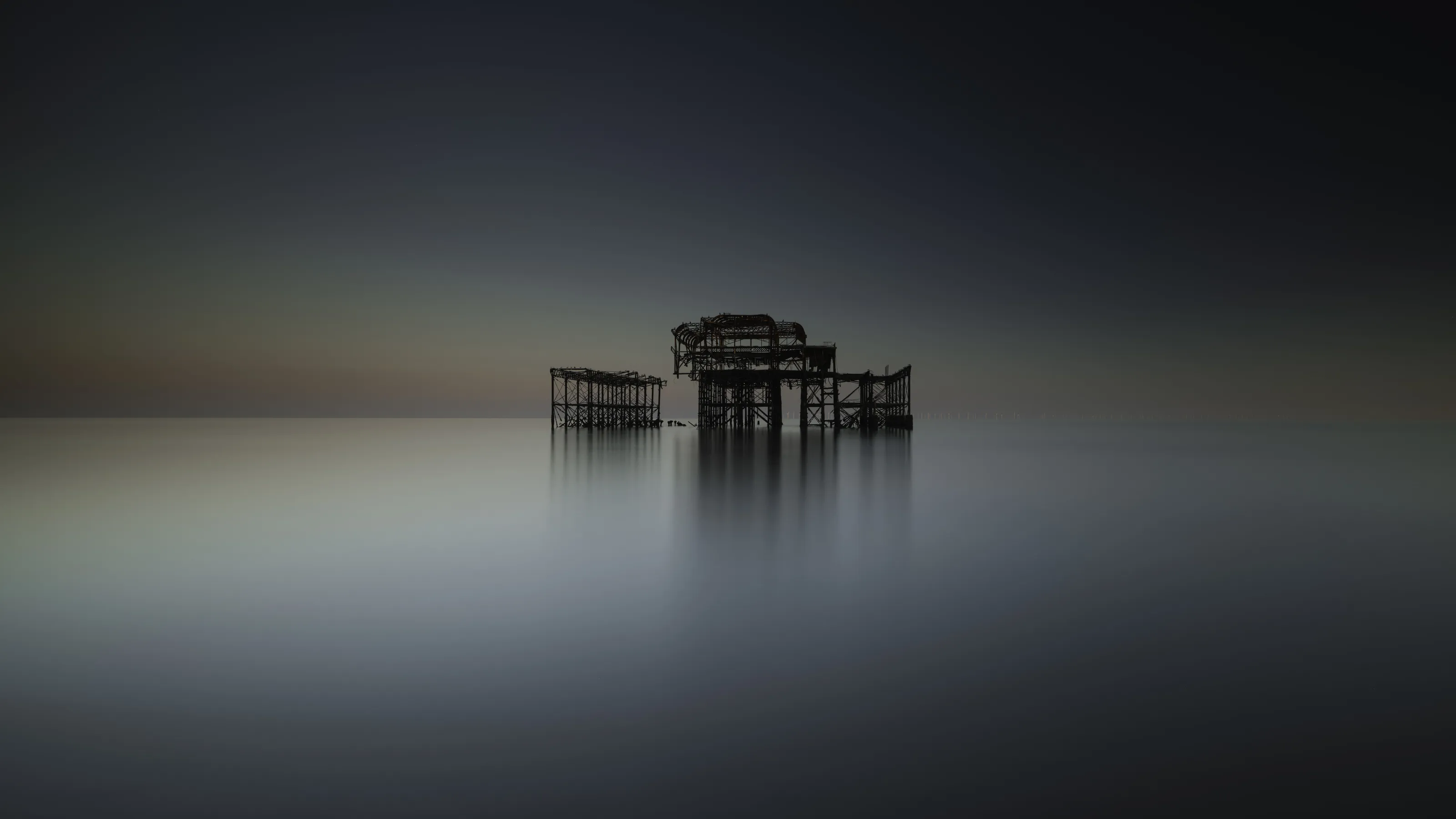 The Old West Pier of Brighton City in West Sussex