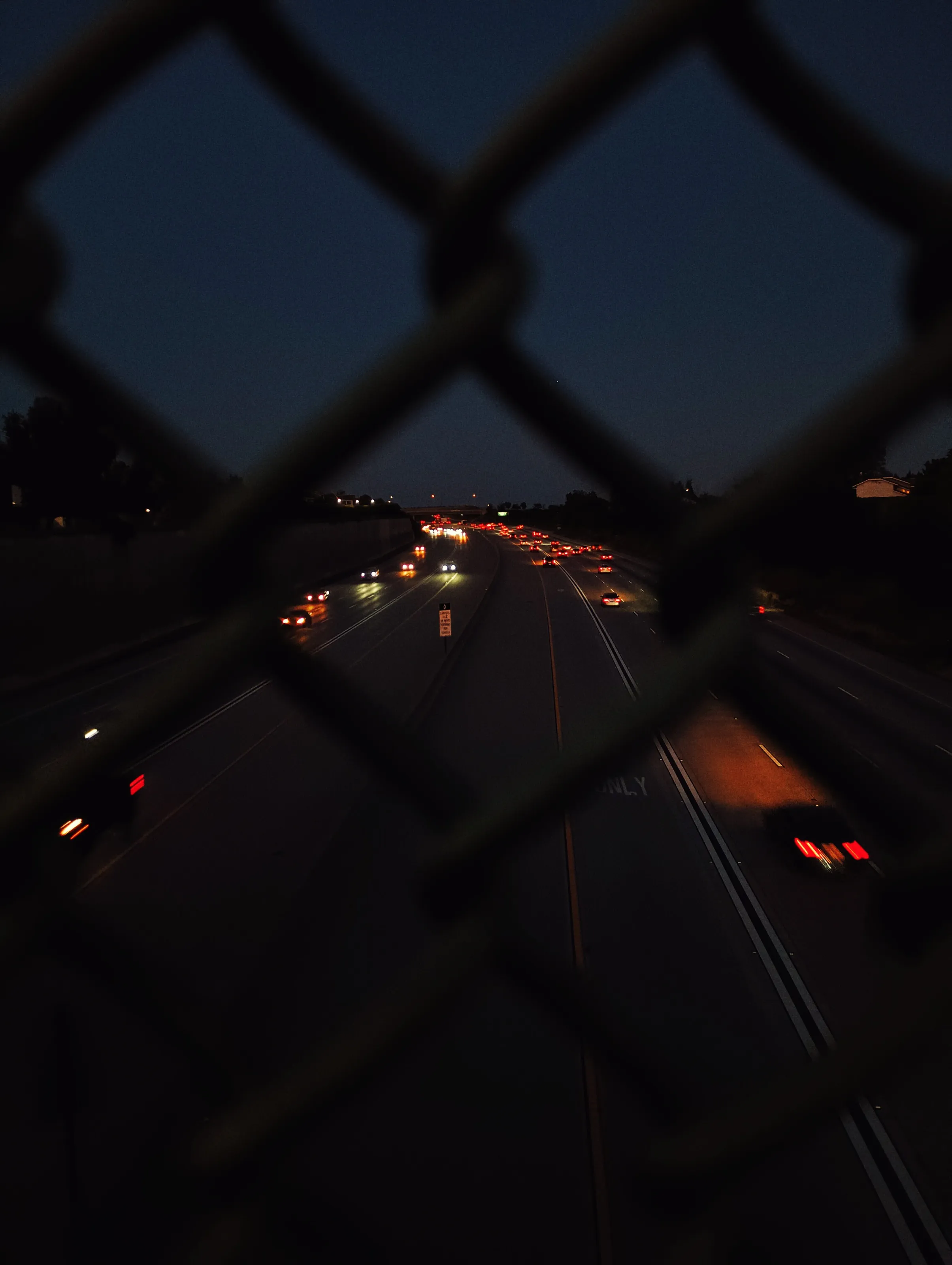 Freeway through a fence