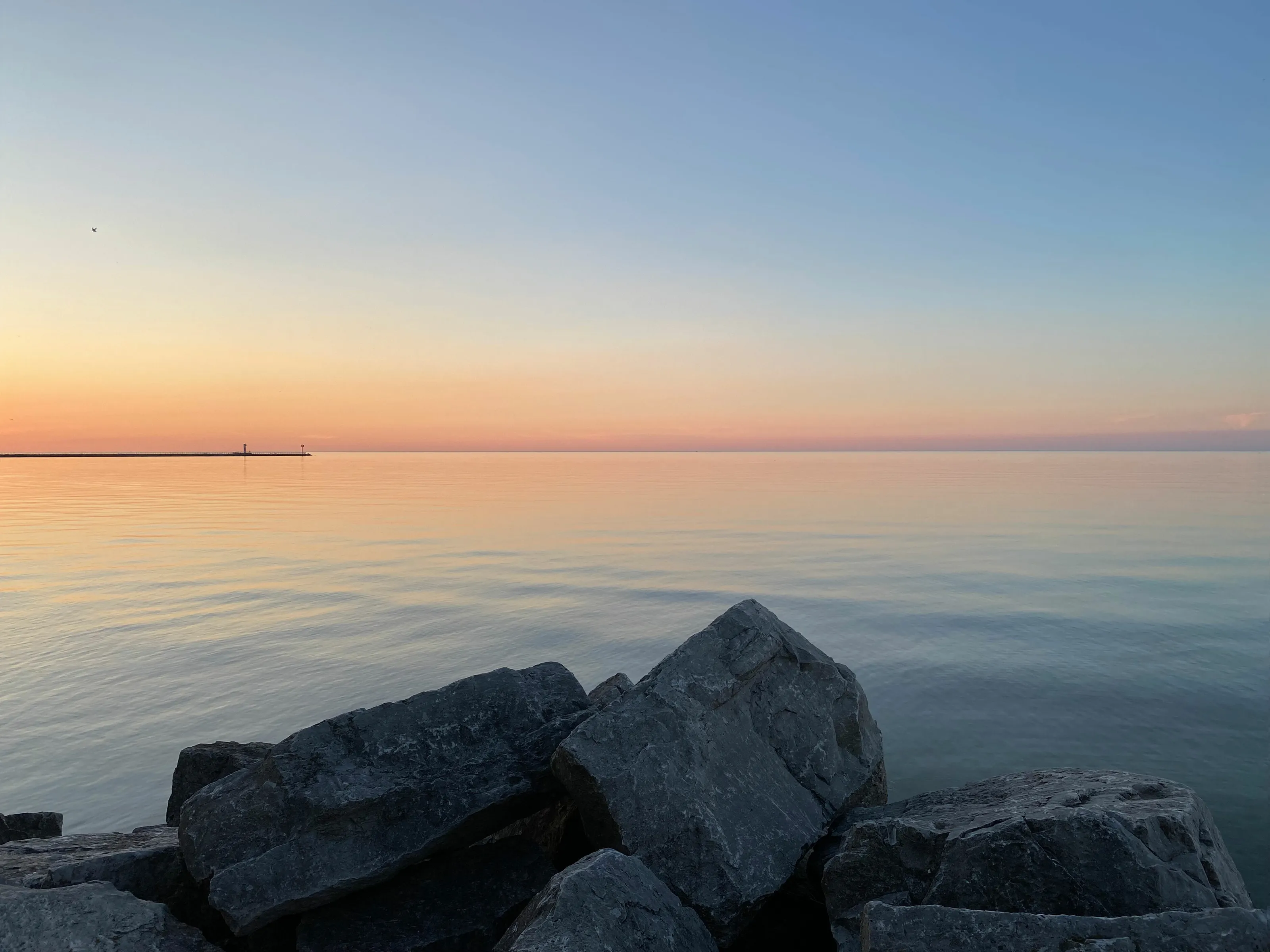 A calm Lake Michigan