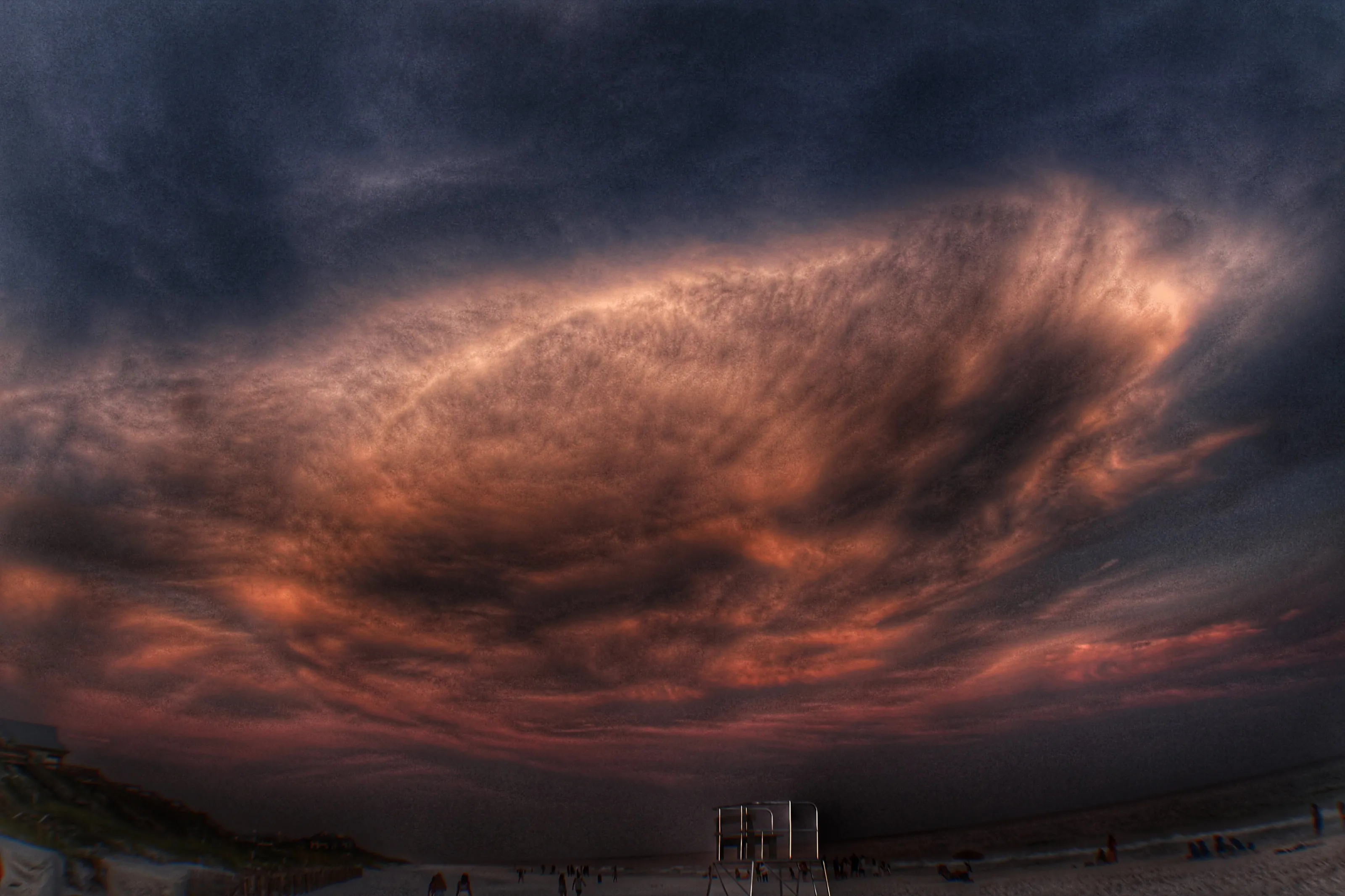 Fiery sky at sunset
