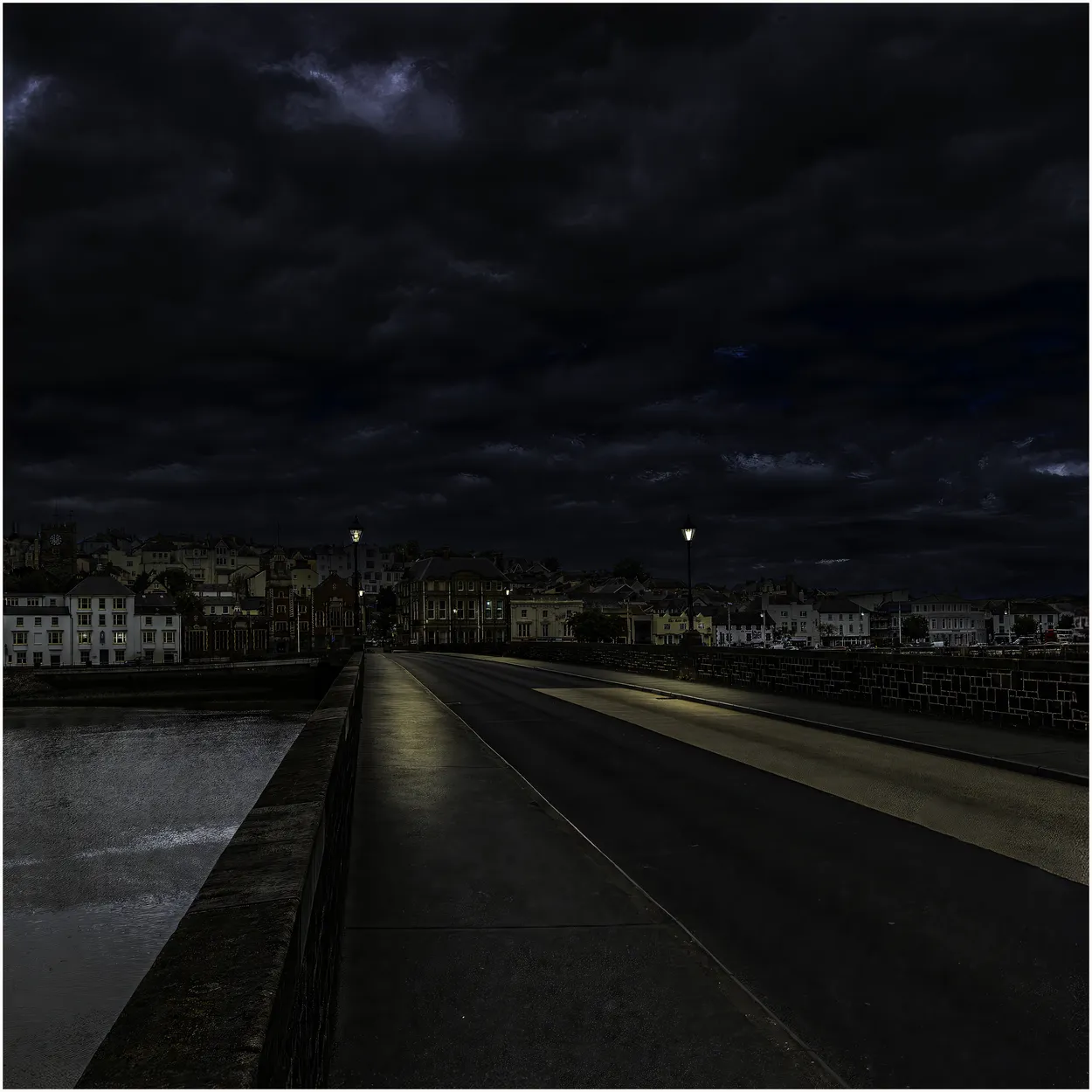 Lamps on a bridge