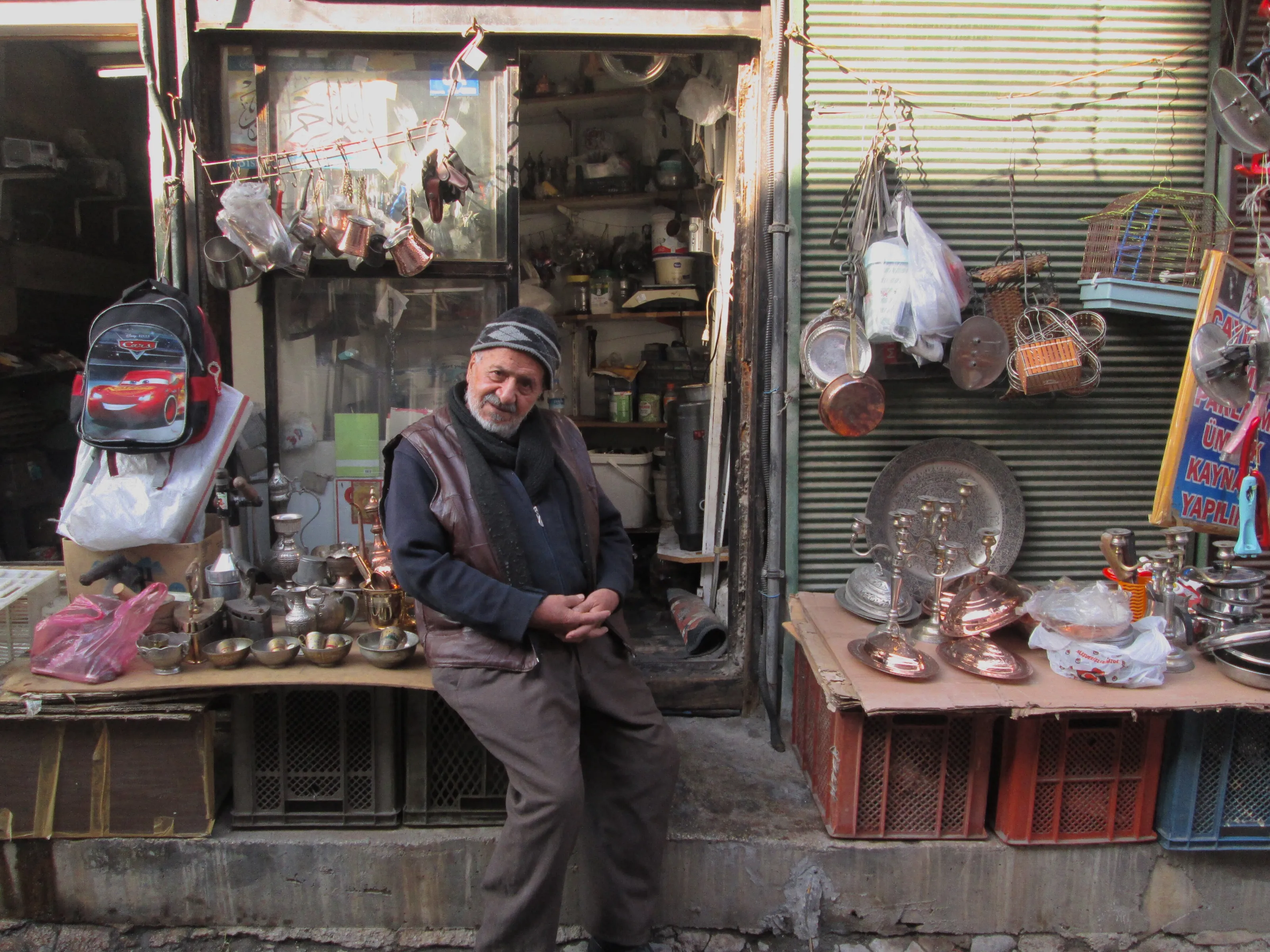 Smiling man in the old town