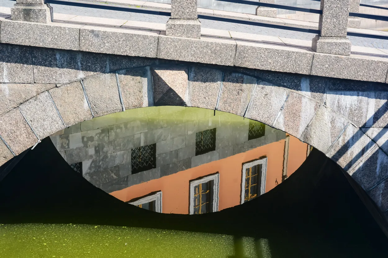Reflection under the bridge