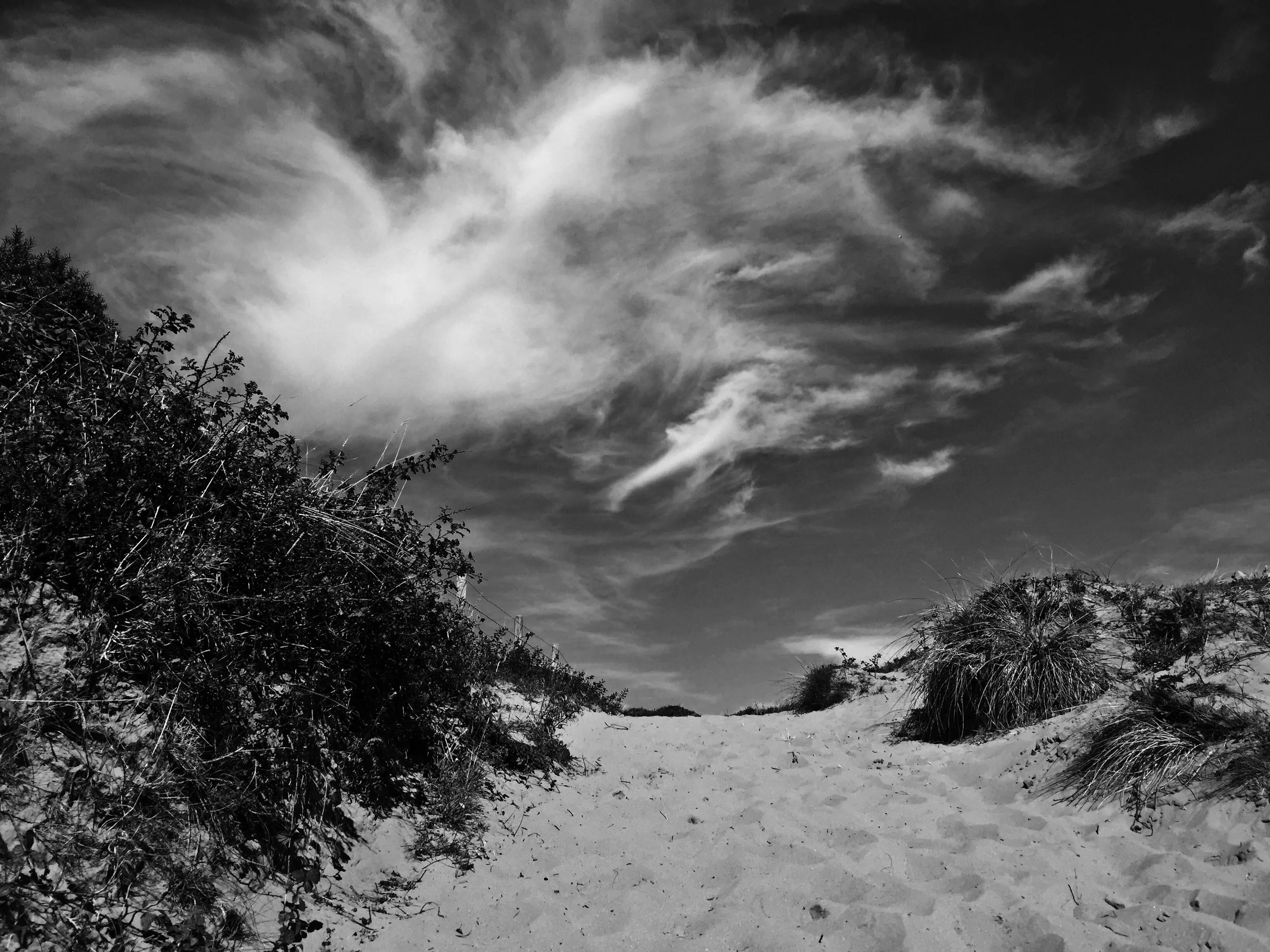 Couldy sand dune