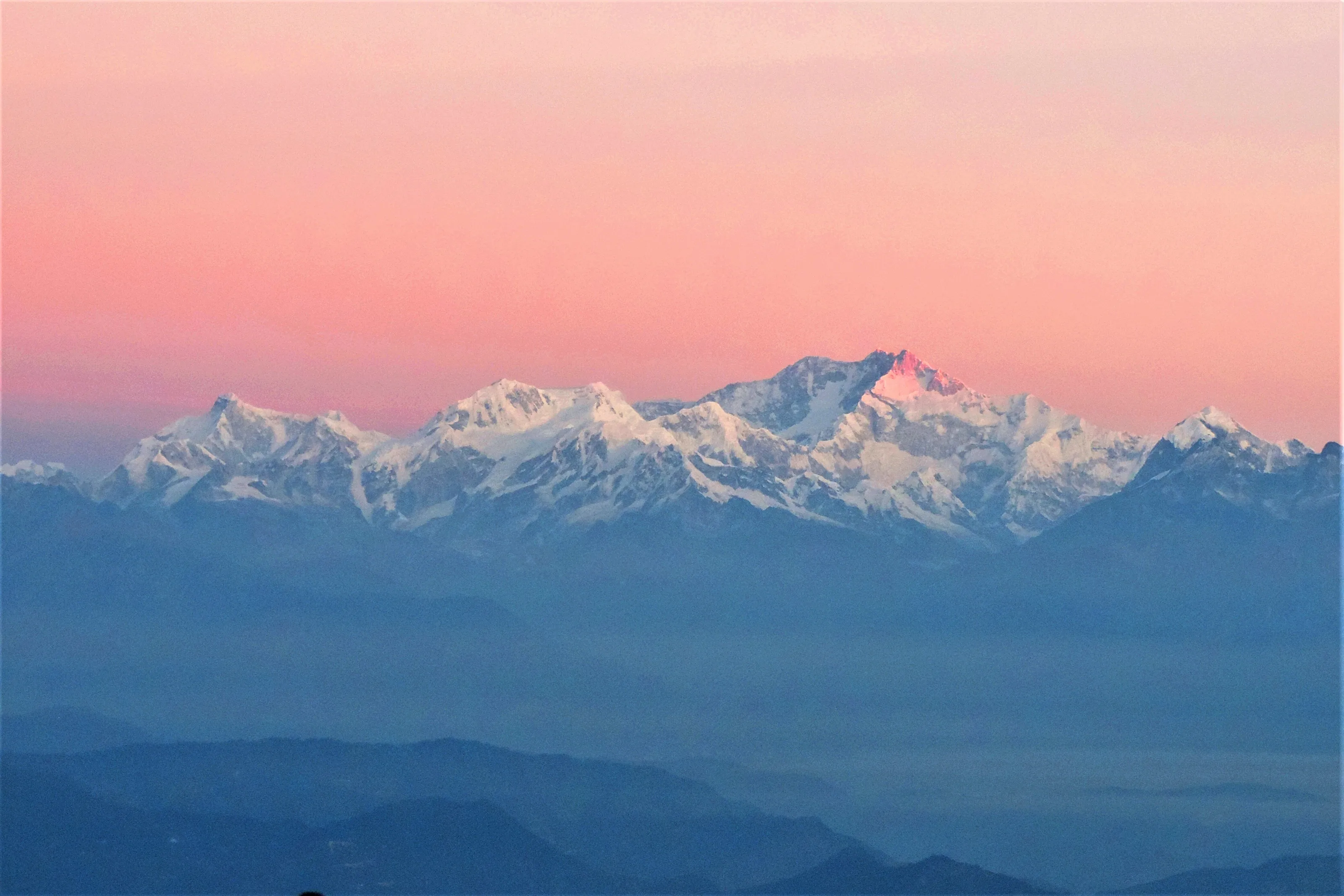 First light on Kangchenjunga