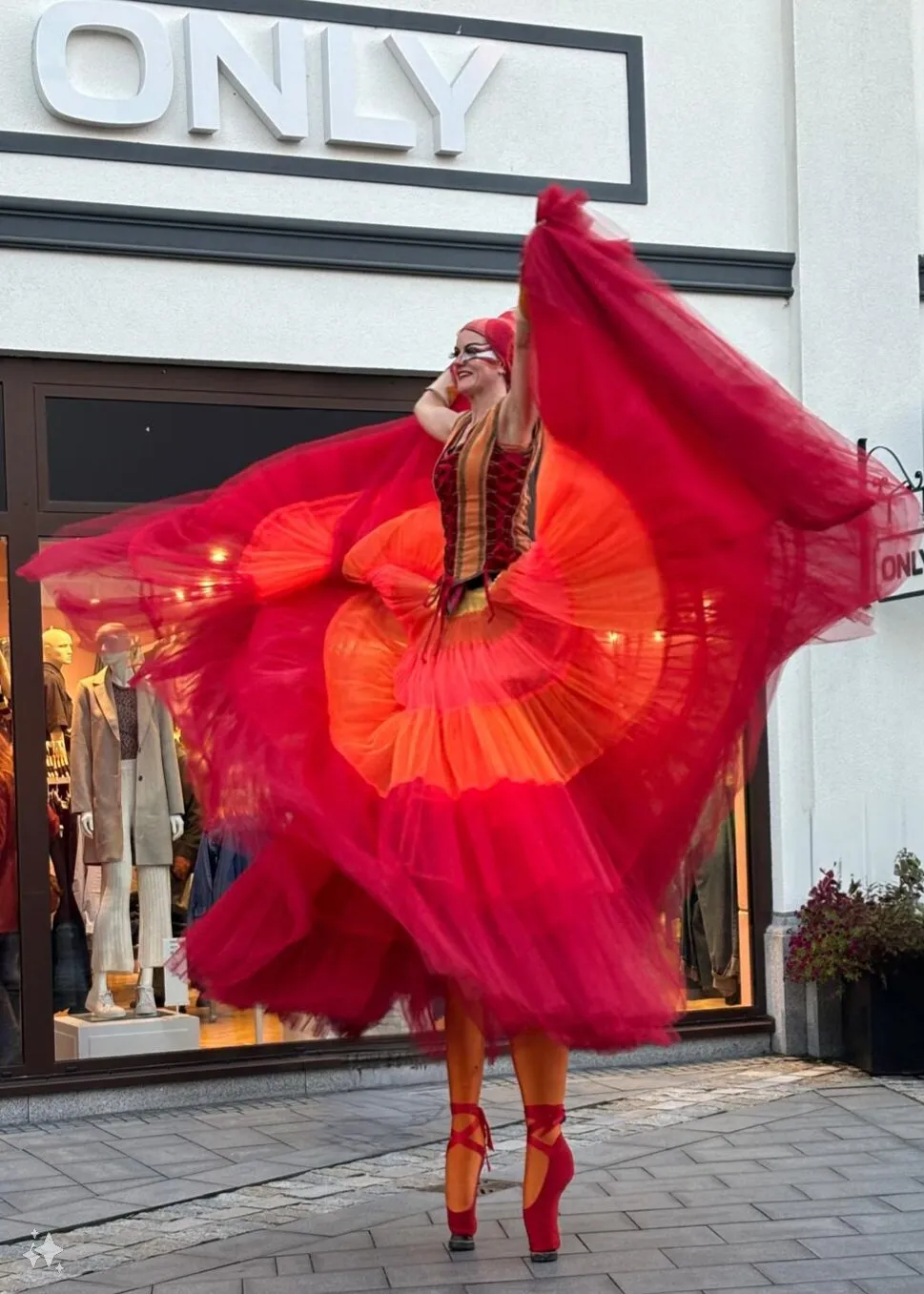 Red dress dancer