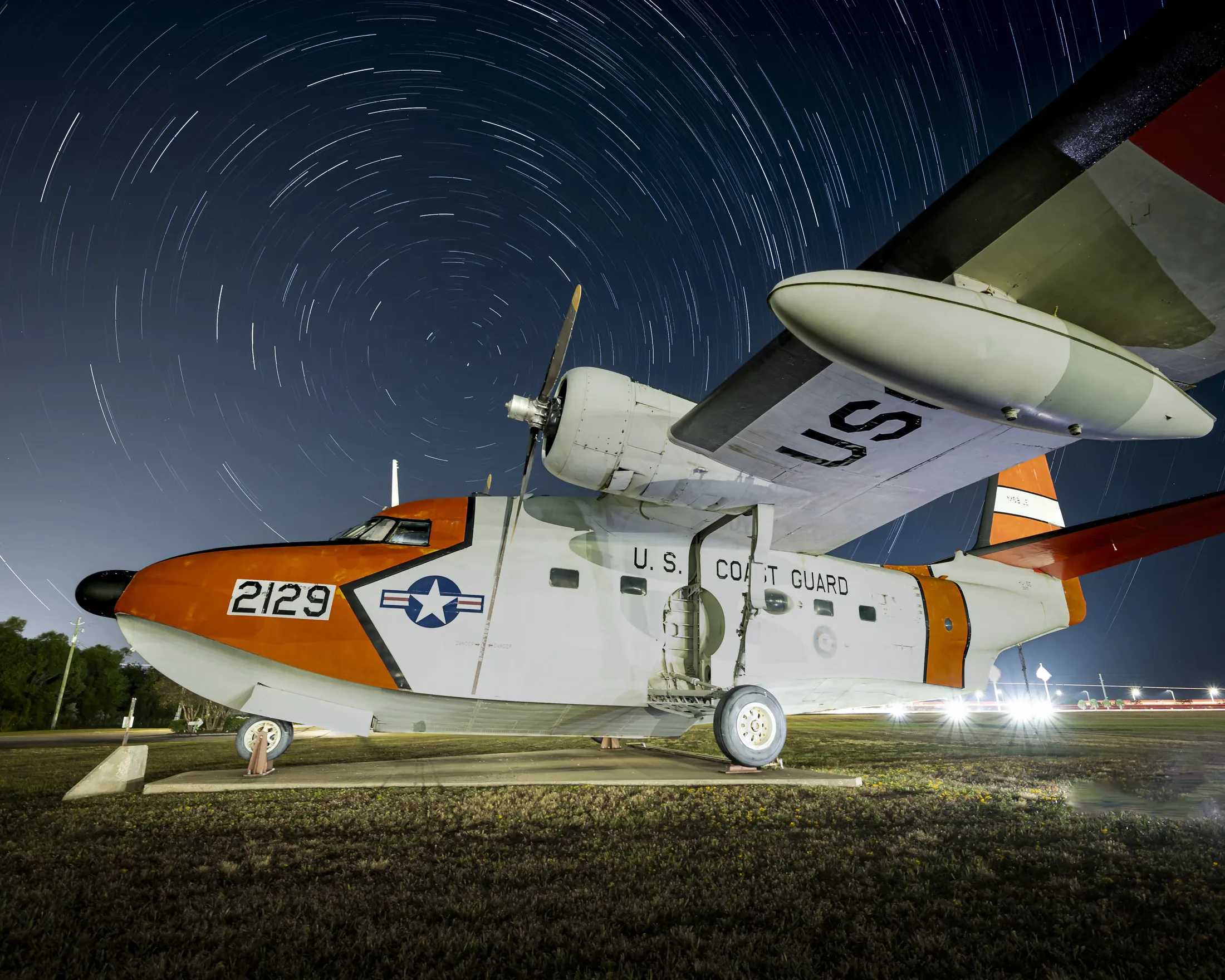 Circumpolar Star Trails at USCG Grumman HU-16E Albatross 2129 10.26.24