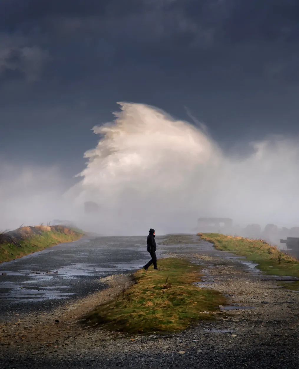 A man in the storm