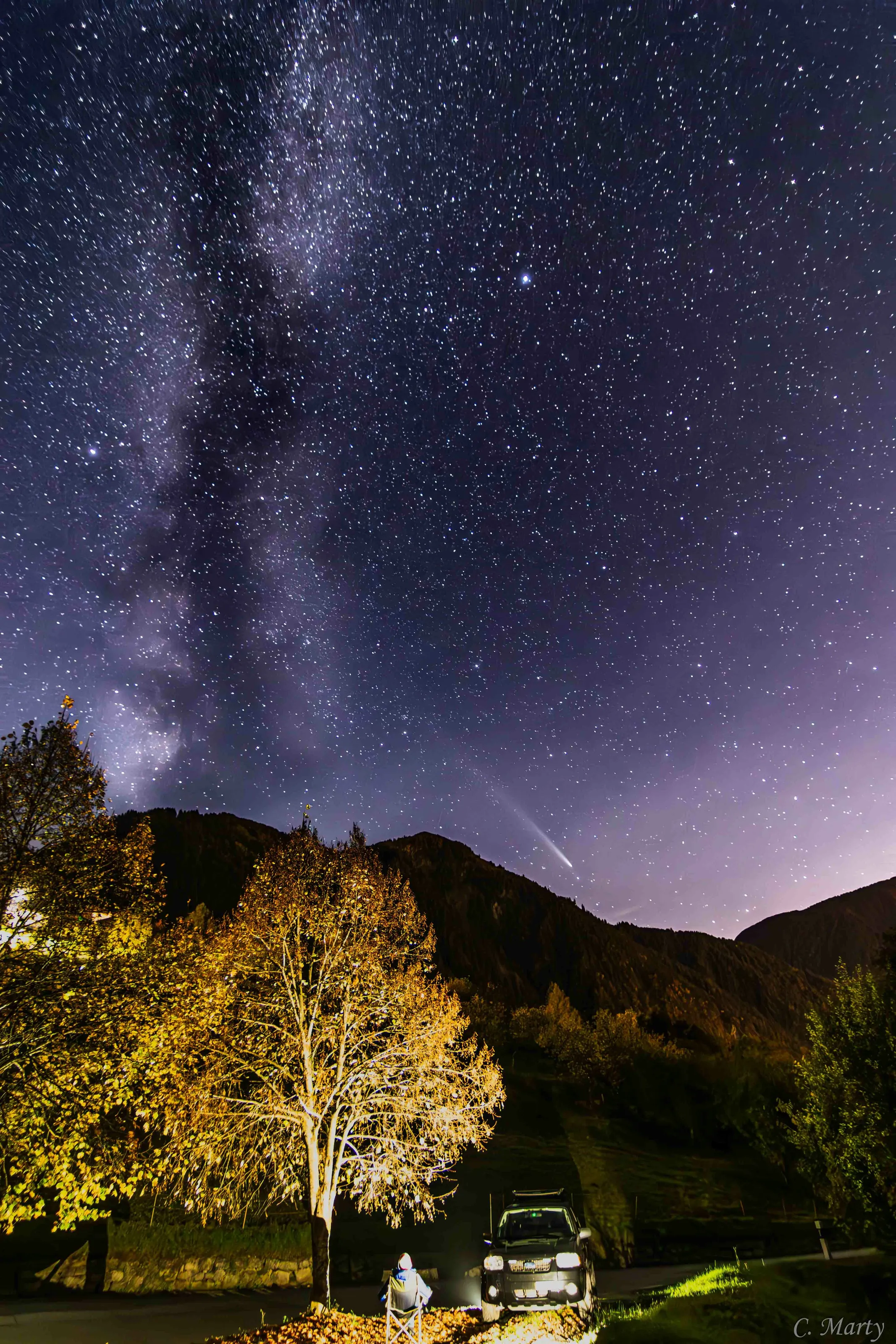 Autumn Night sky of Switzerland