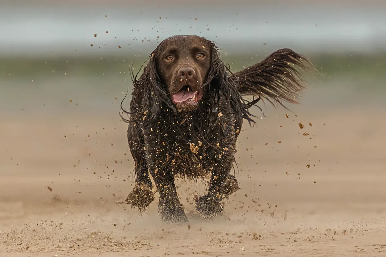 kicking up sand