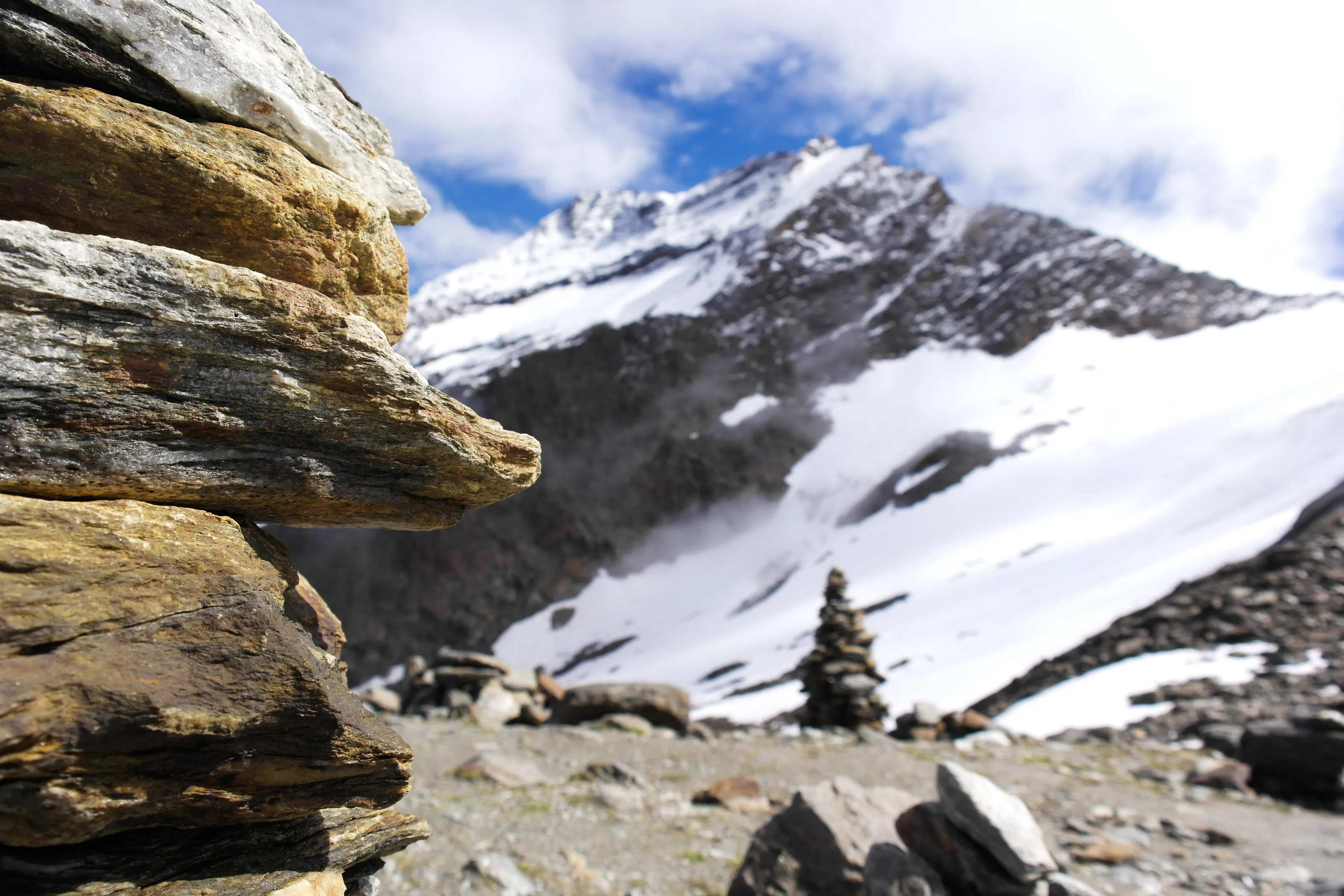 Built up by rocks