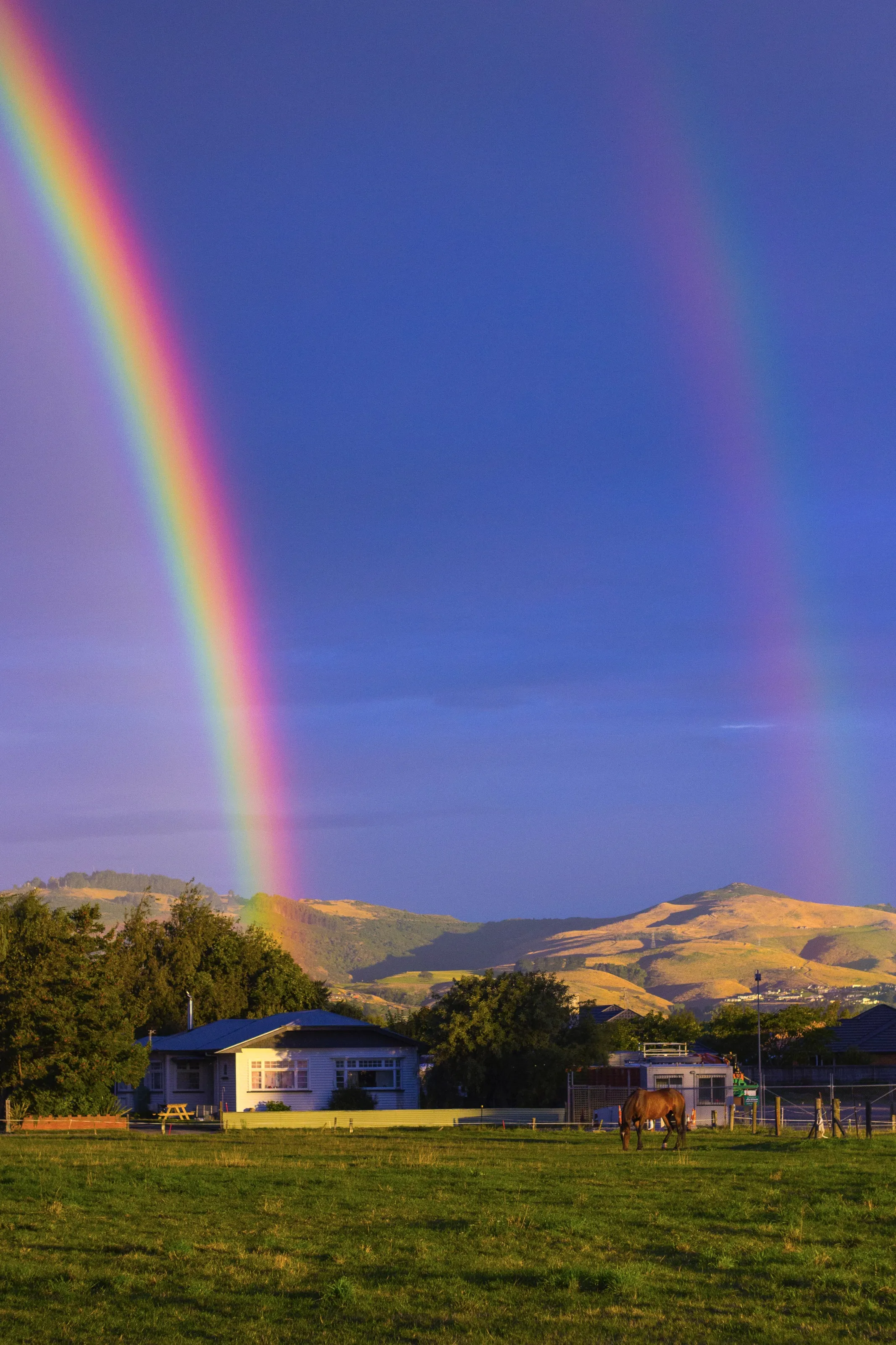 Rainbow over the stable