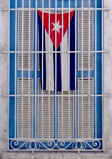 cuban flag ( red, white and blue )