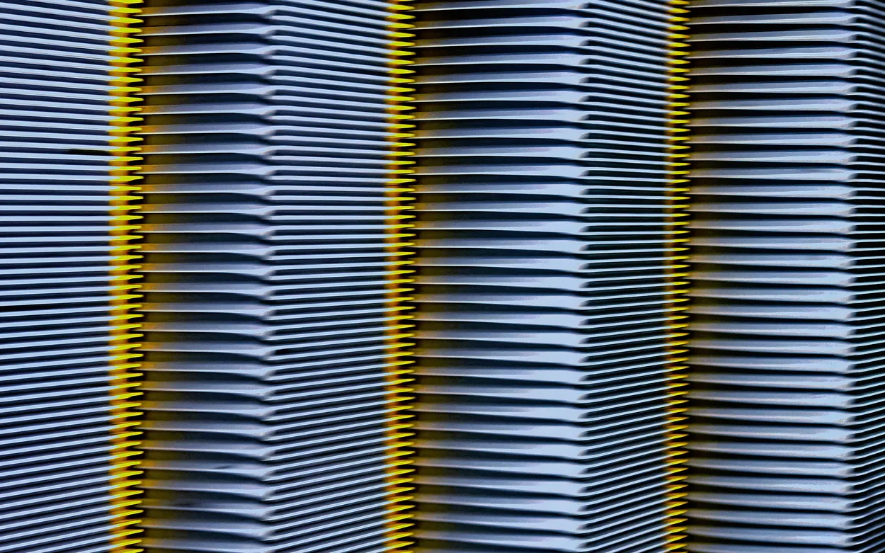 Sideways View of an Escalator
