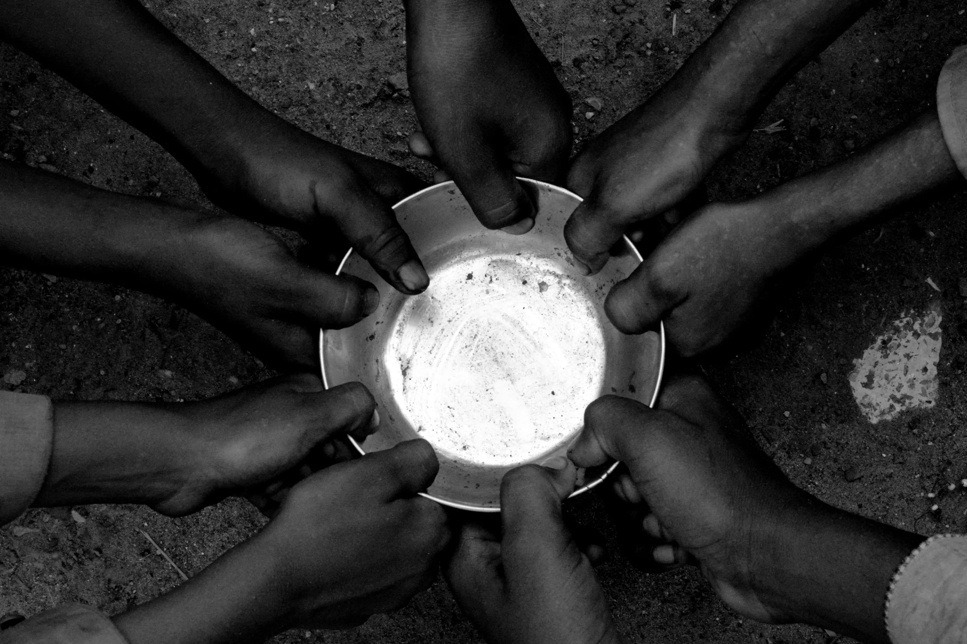 Small children hungry