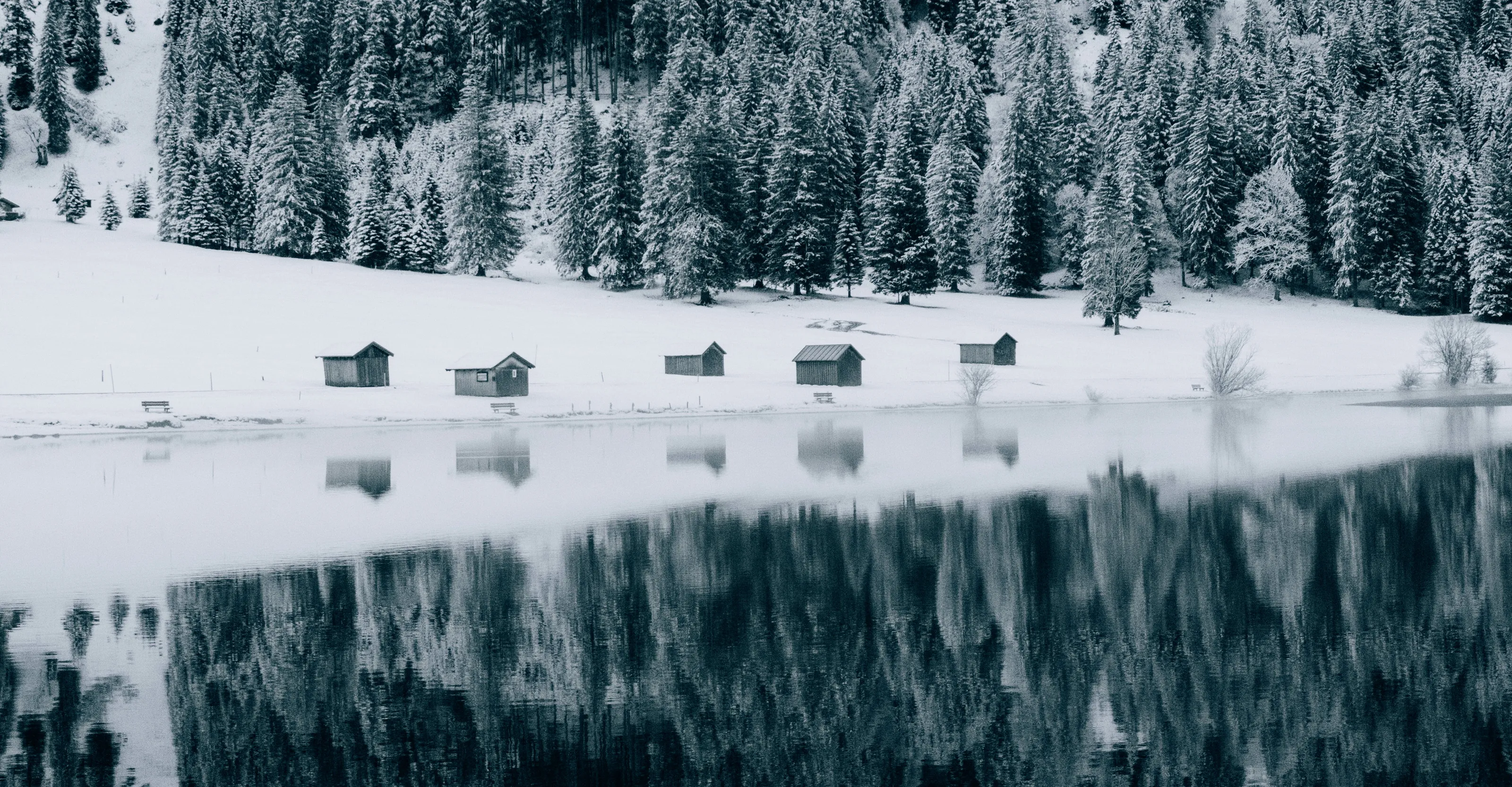 Cabins On The Ice Cold Lake