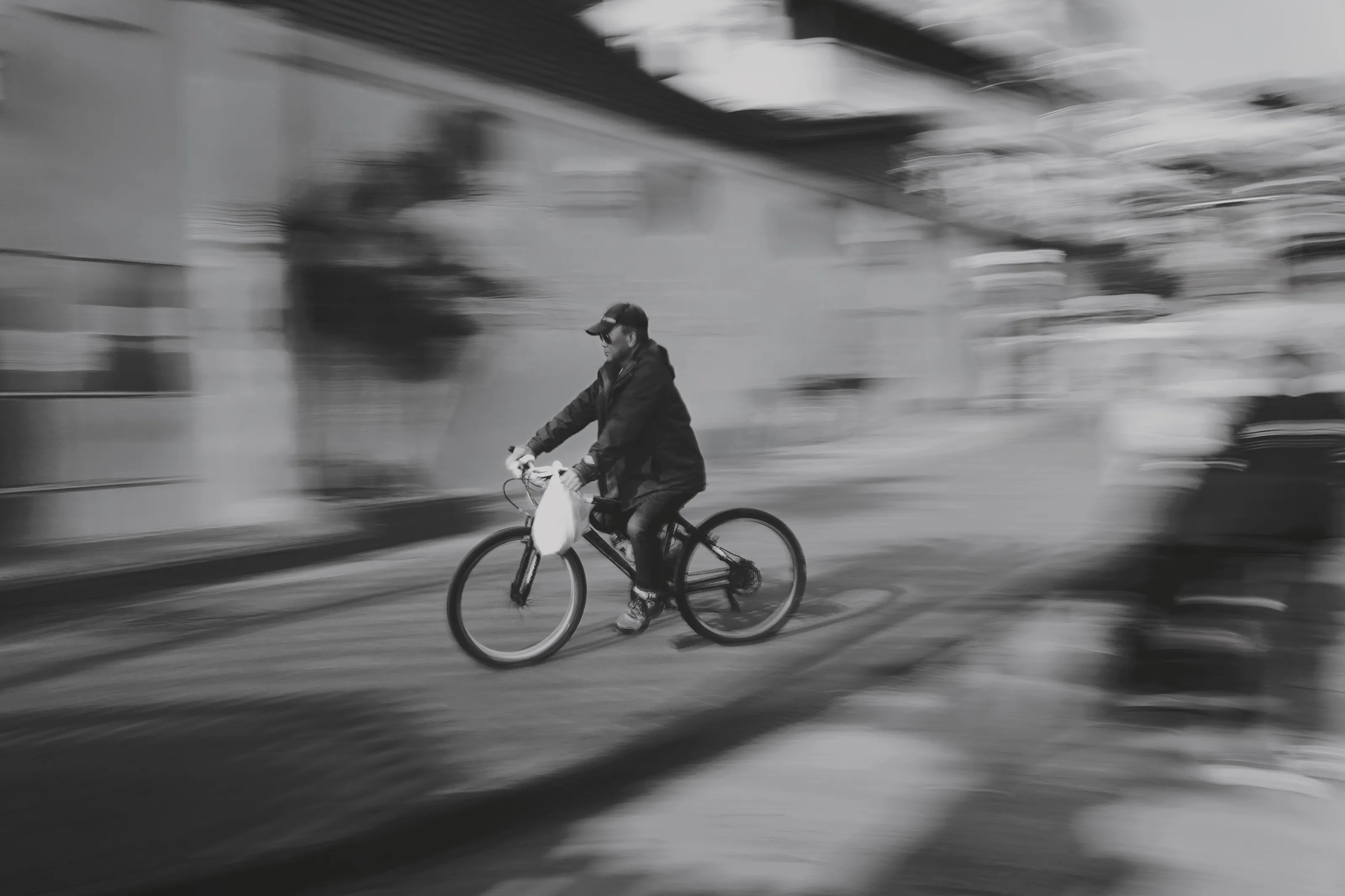 Hong Kong biker in motion
