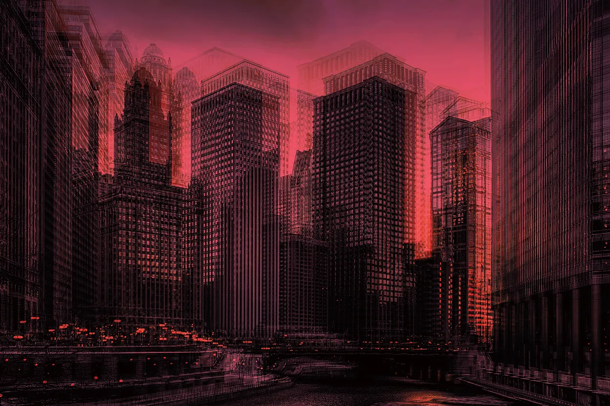 Chicago River at Dusk, Multiple Exposure