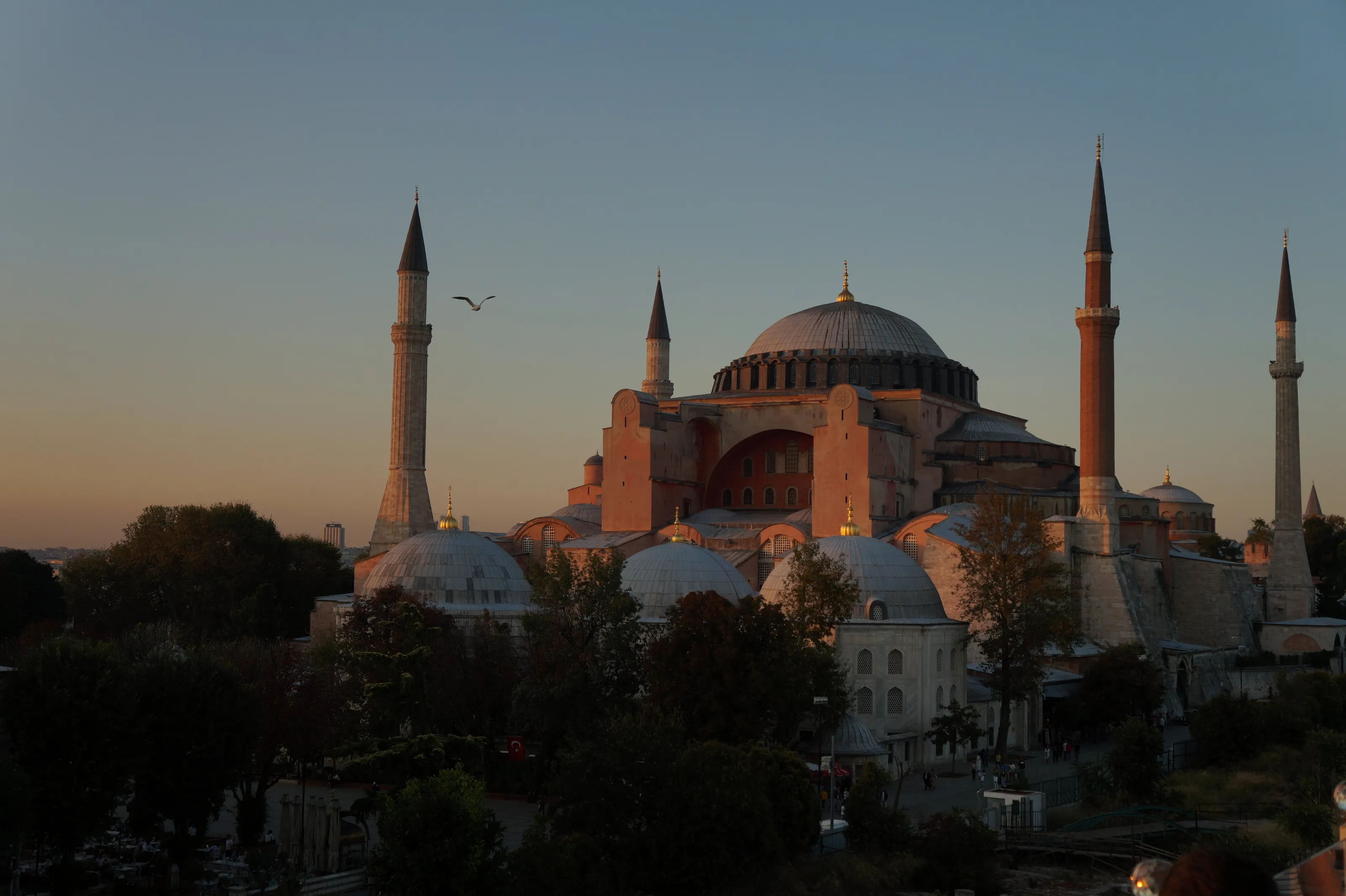 The sun is going down in Istanbul