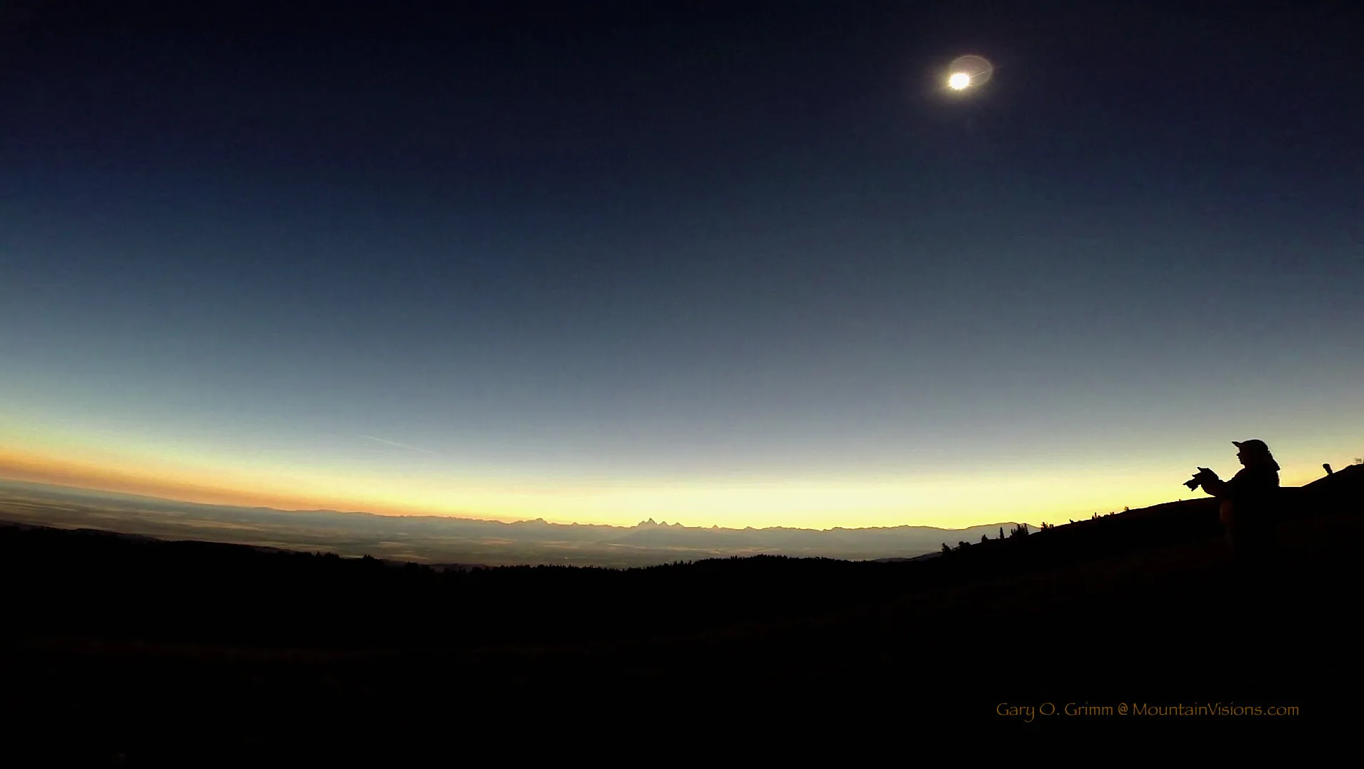Teton Eclipse Shadow Begins