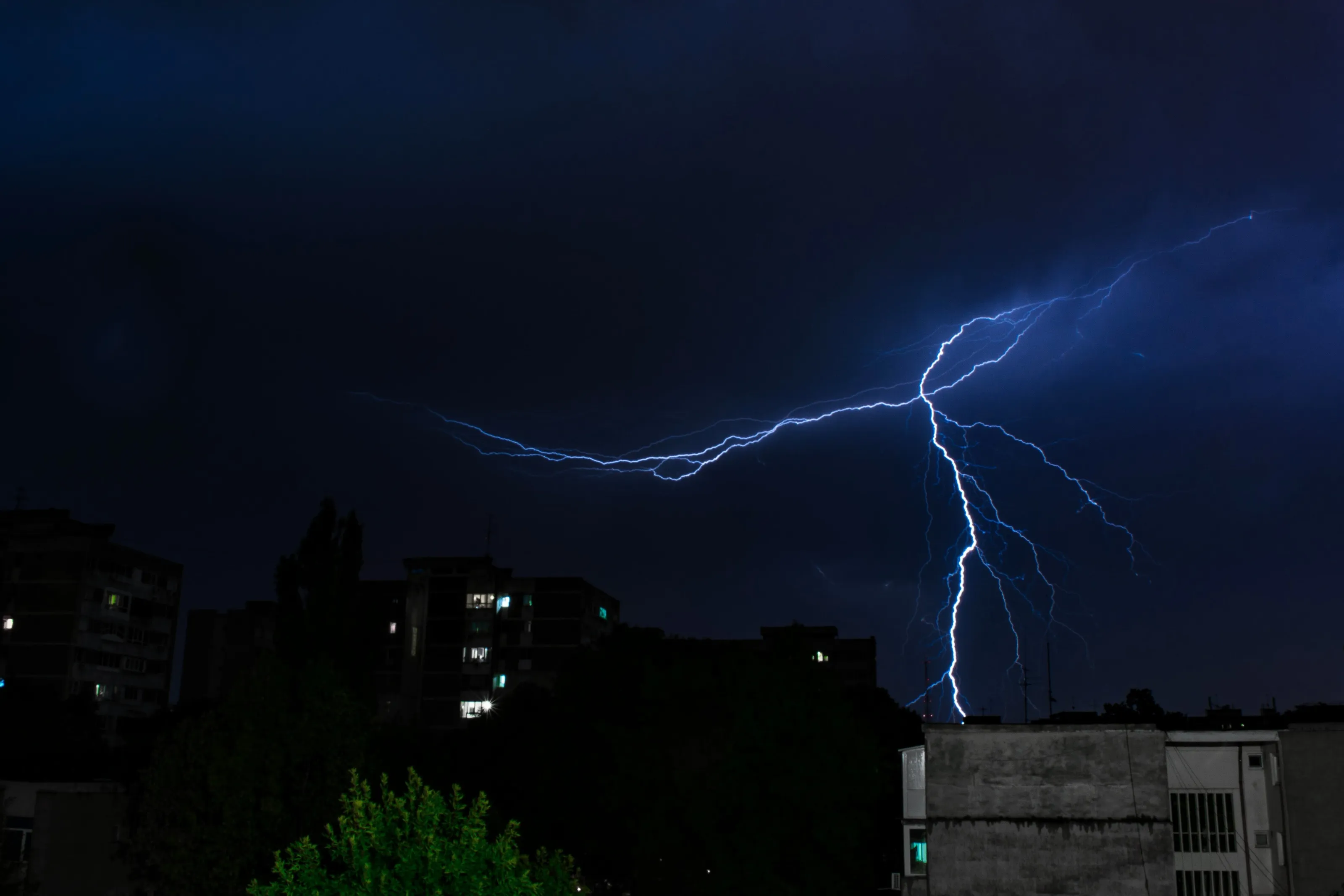 Lightning through a window