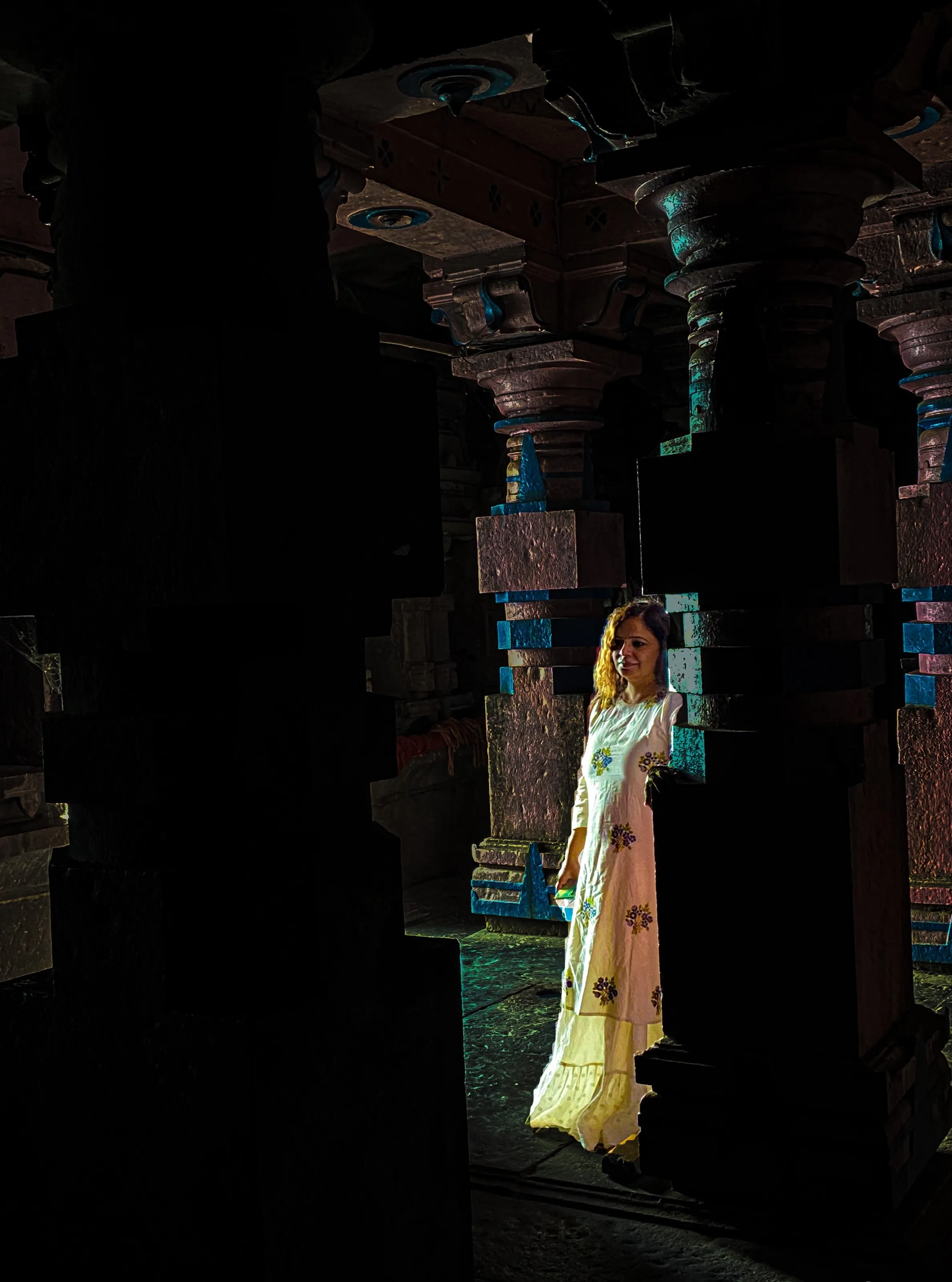 Woman in 1200 year old temple