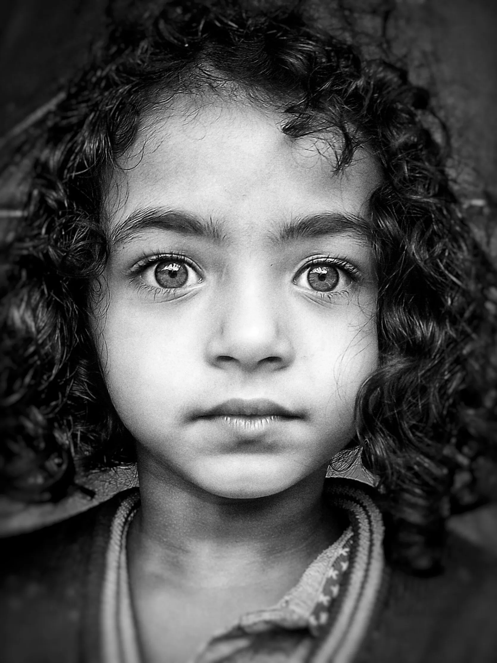 Portrait of a child with light