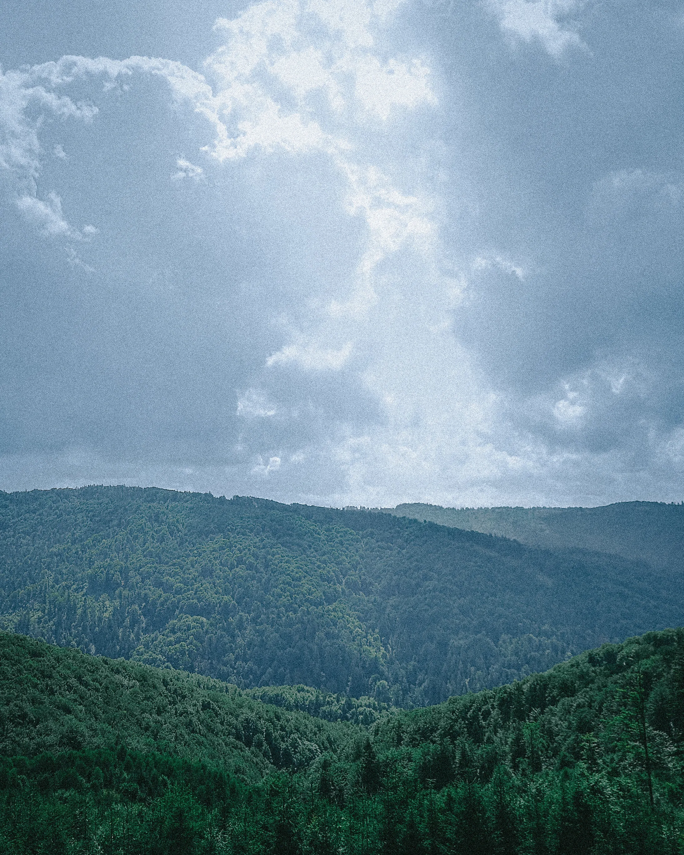 Cloudy and grainy landscape