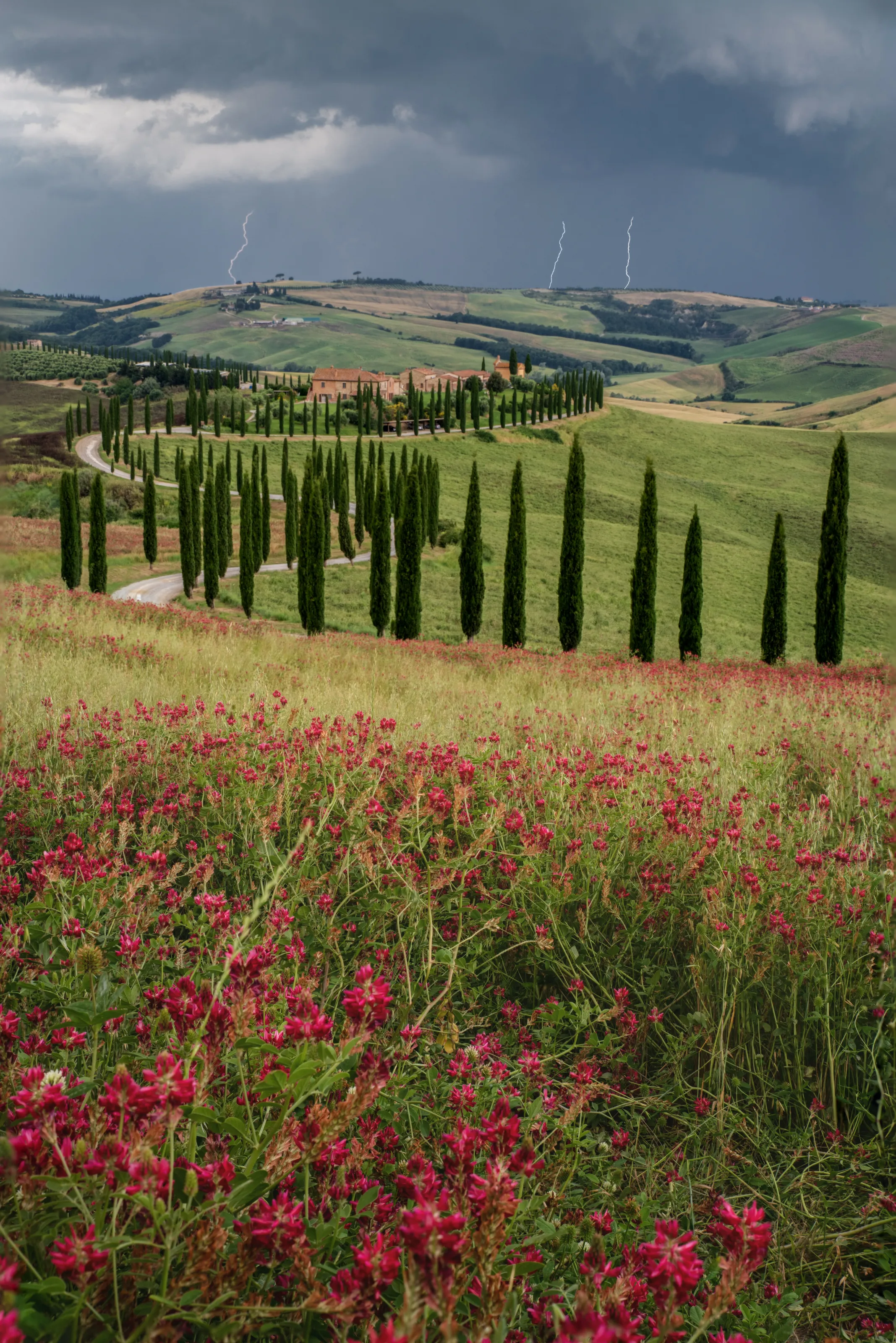 Temporale in Val d'Orcia al podere Baccoleno