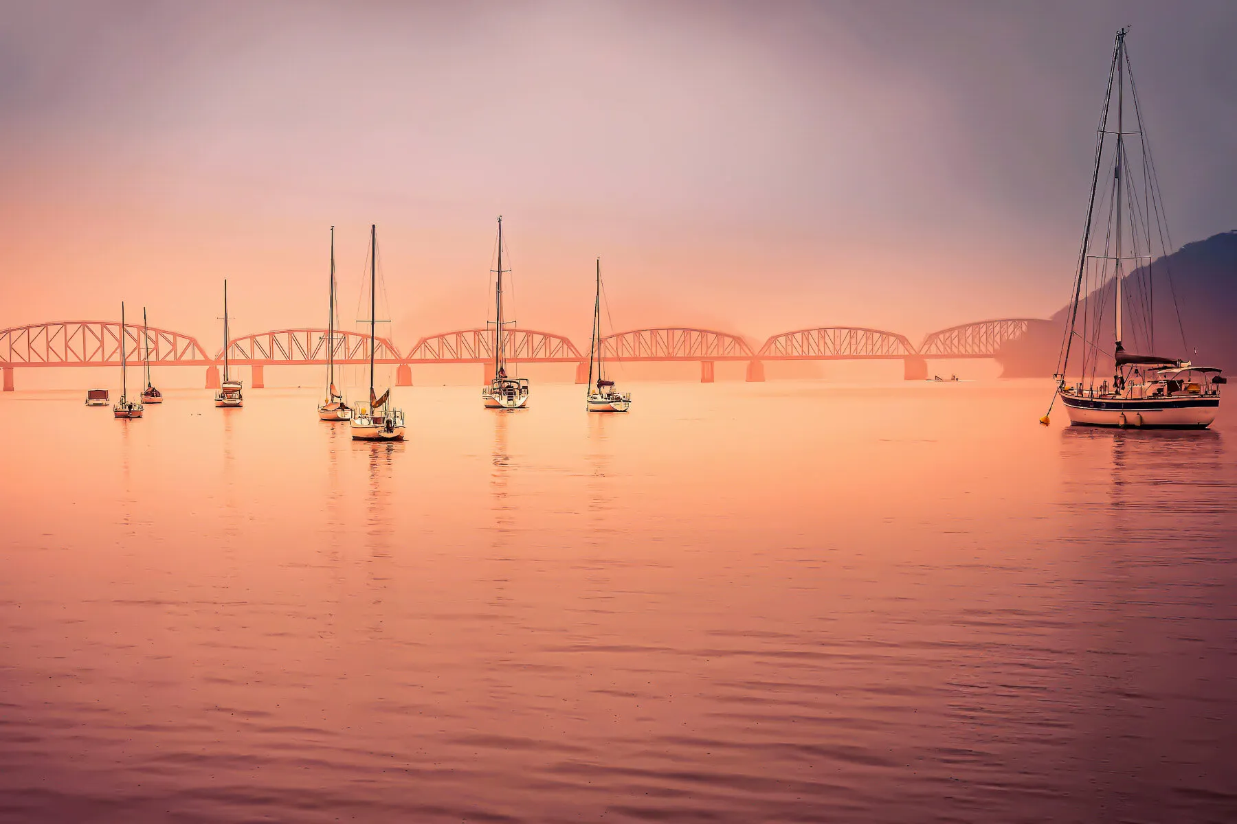 The Hawkesbury river in mist