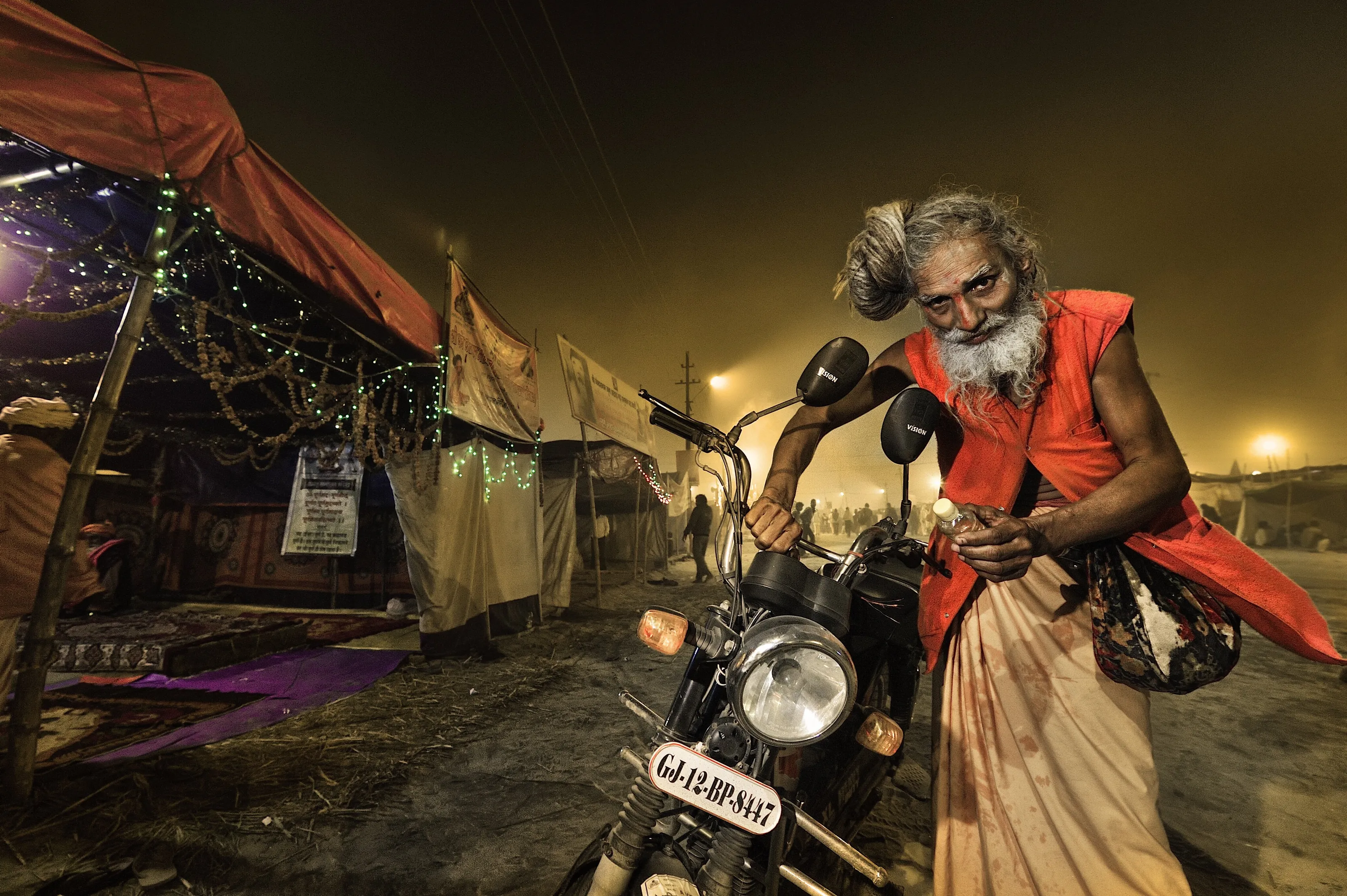 Sadhu and motorbike