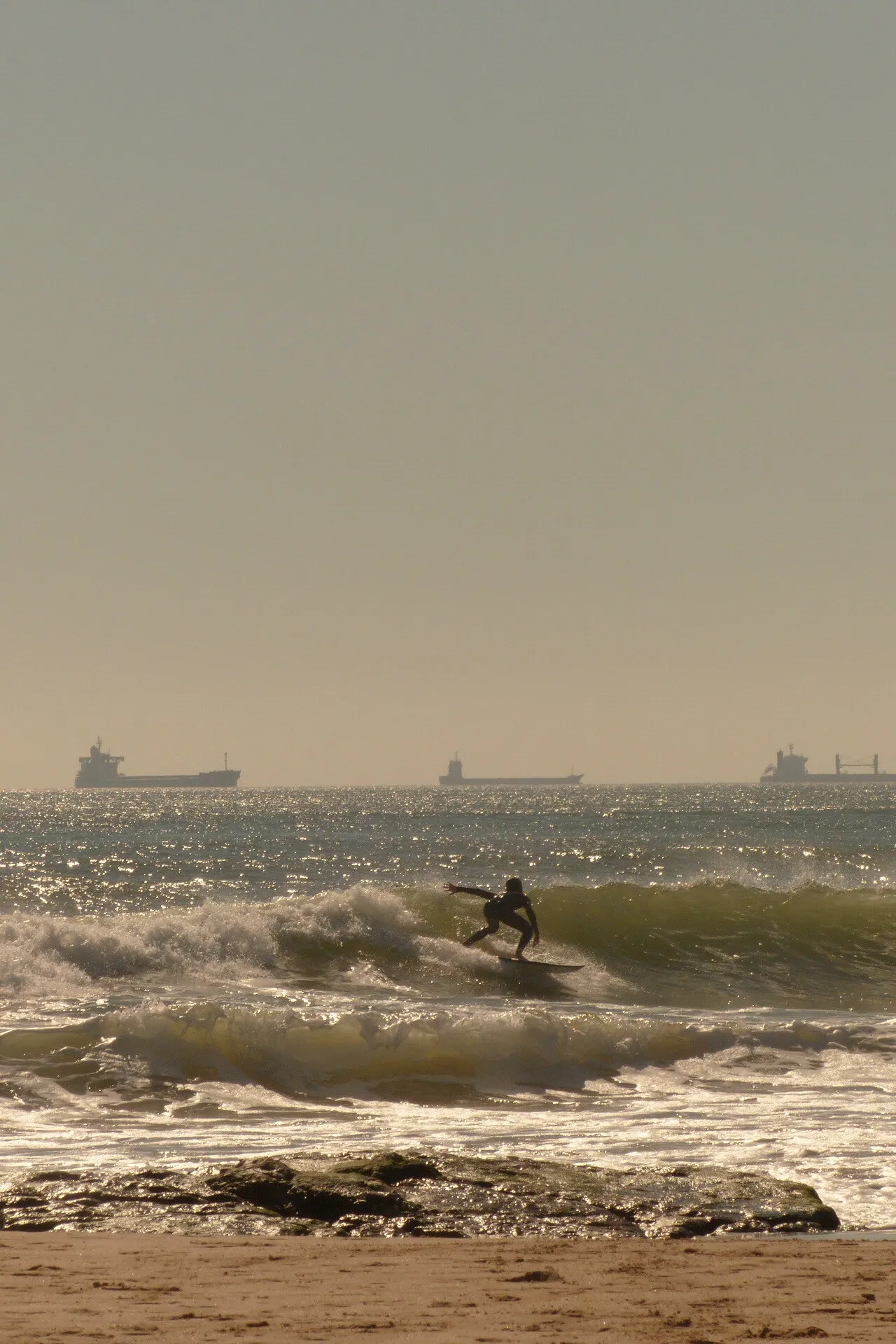 Surfing in Carcavelos