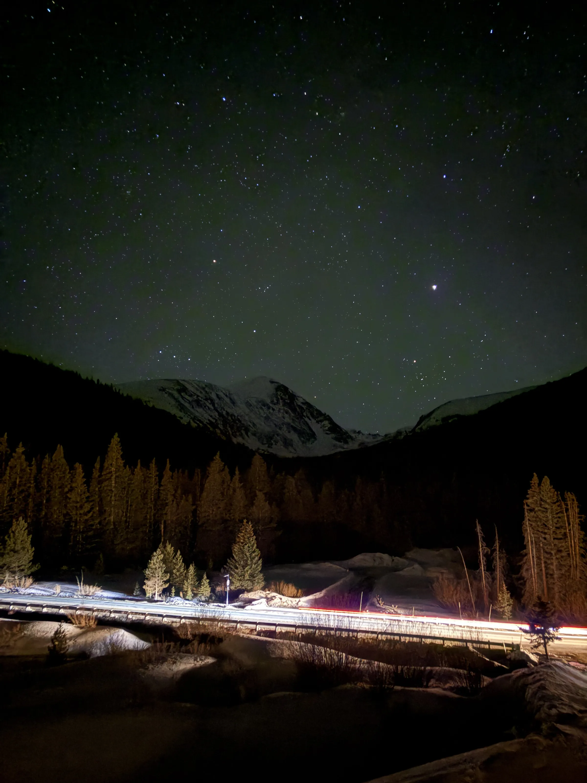Silent Peaks and Celestial Trails