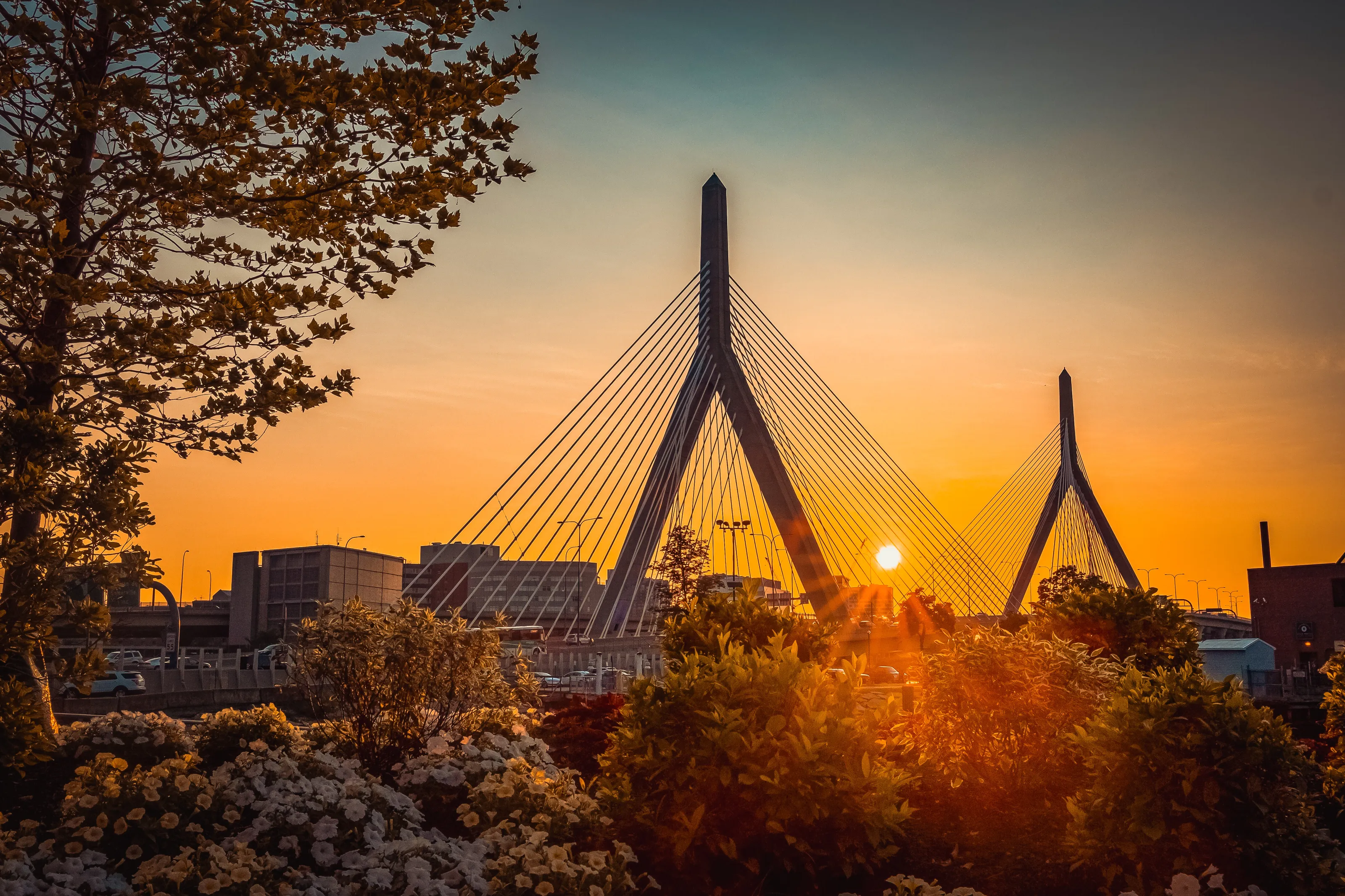 Golden Hour Over the Zakim Bridge