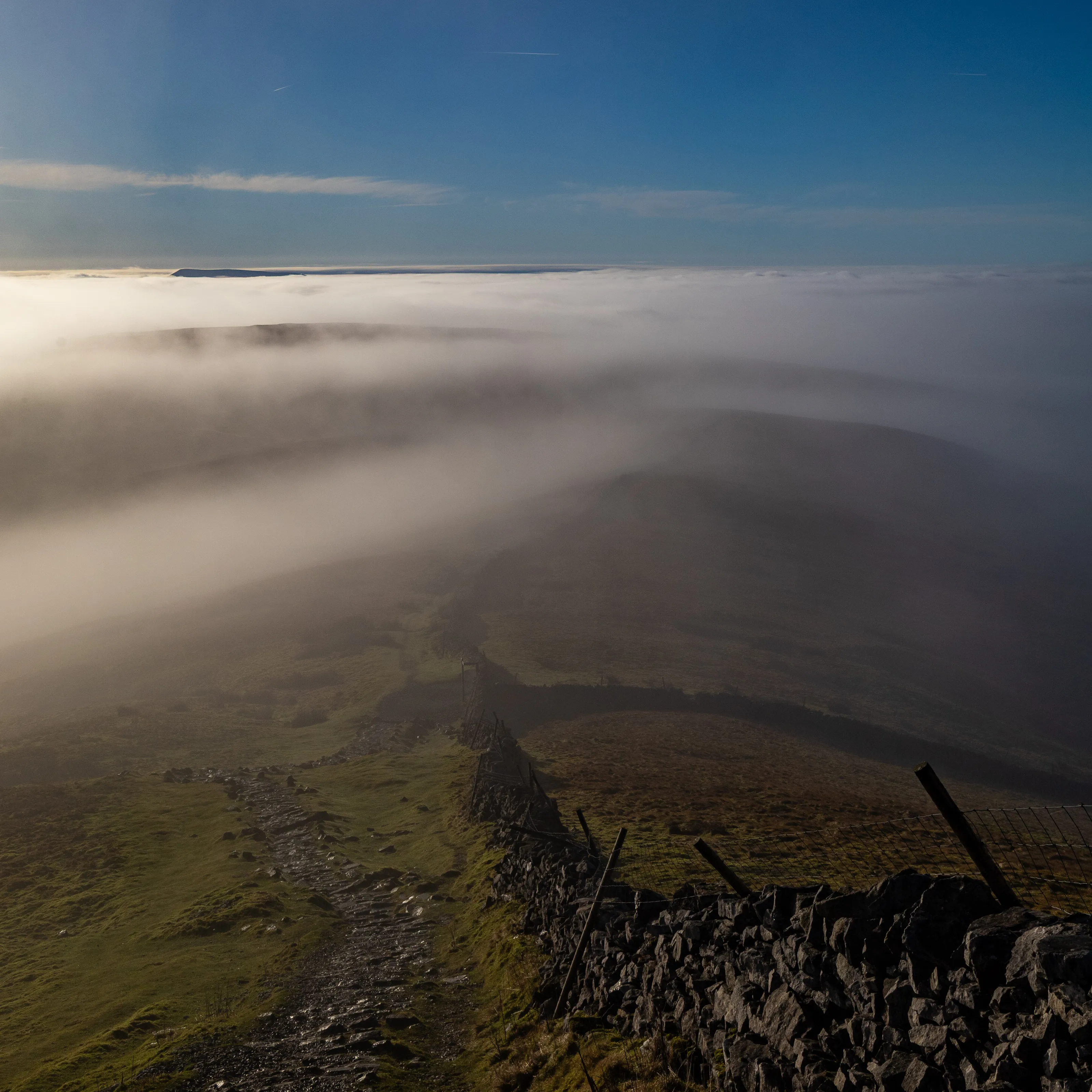 On Pen-y-ghent looking toward Pendle hill