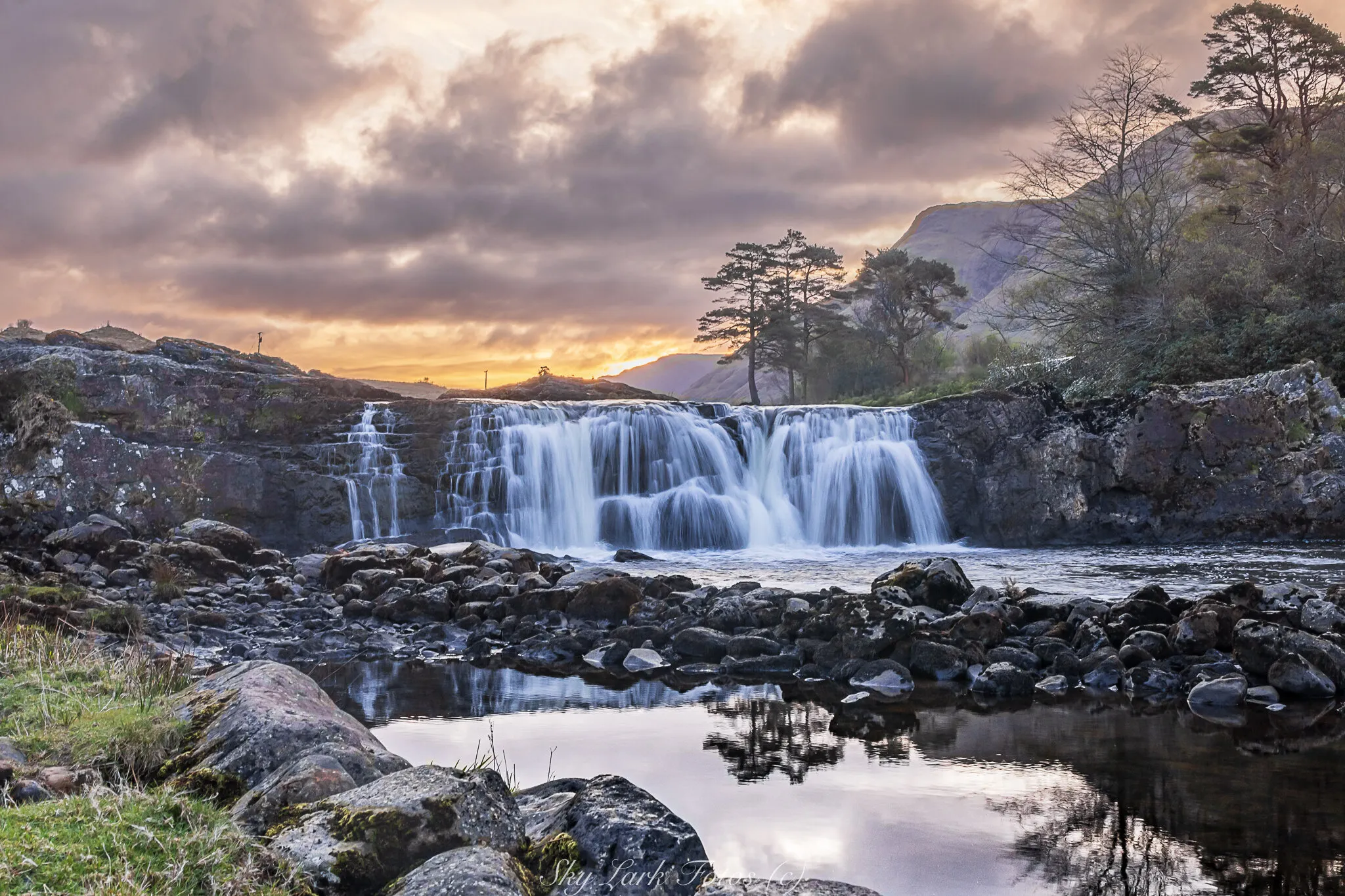 Aasleagh falls sunrise