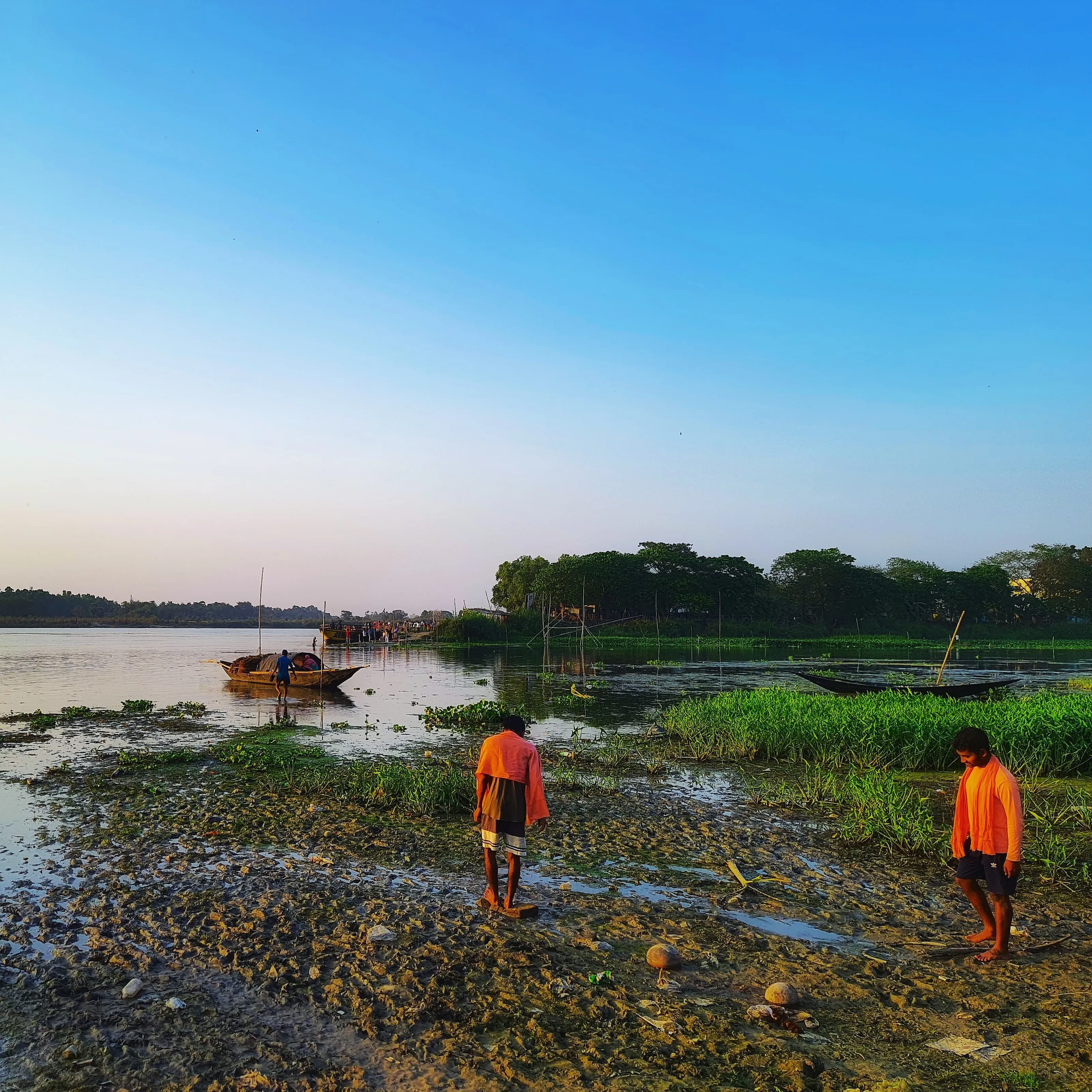 Ganga River Before Rain .