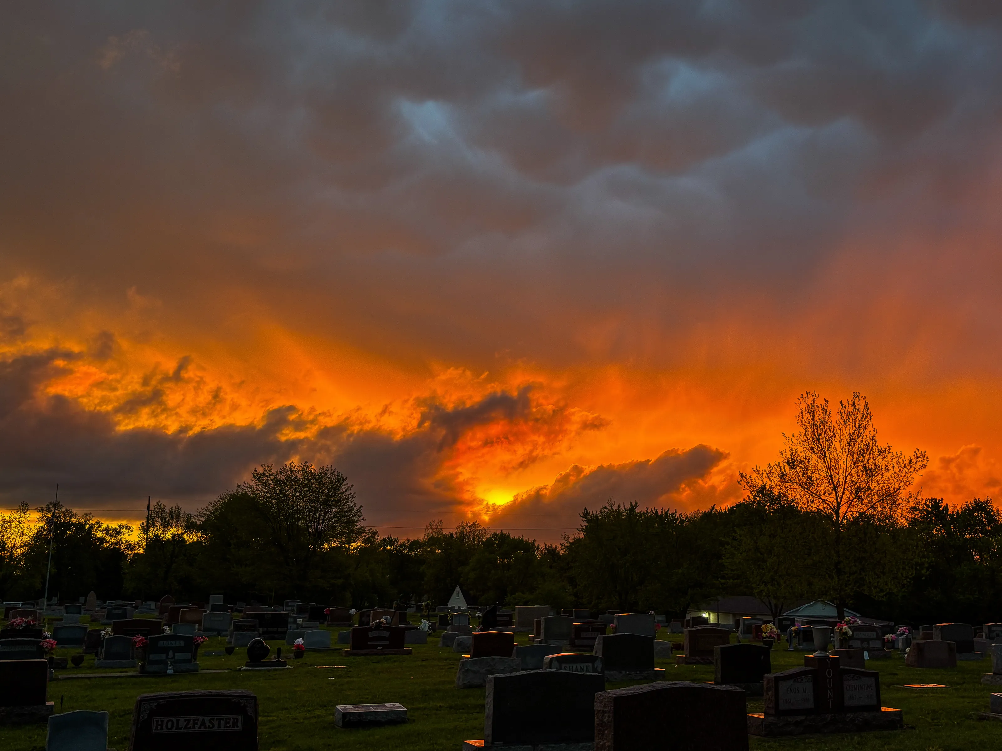 Cemetery sunset