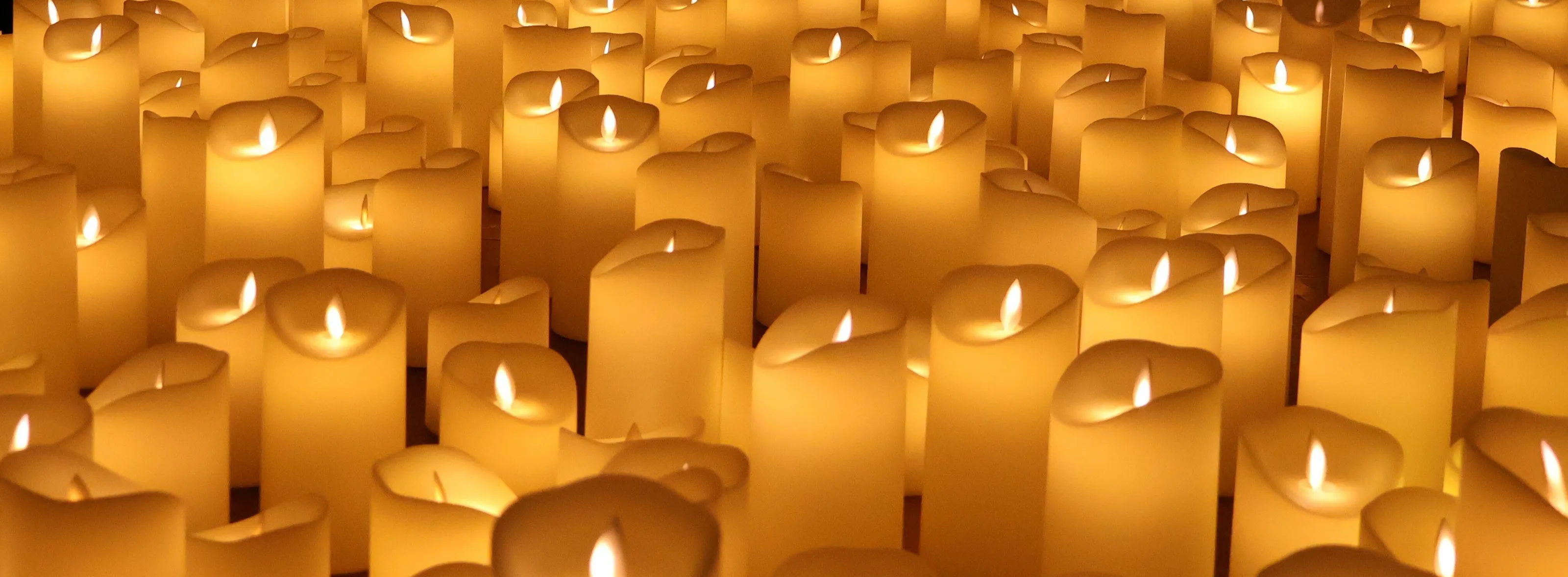 Artificial candles at a candlelit string quartet concert