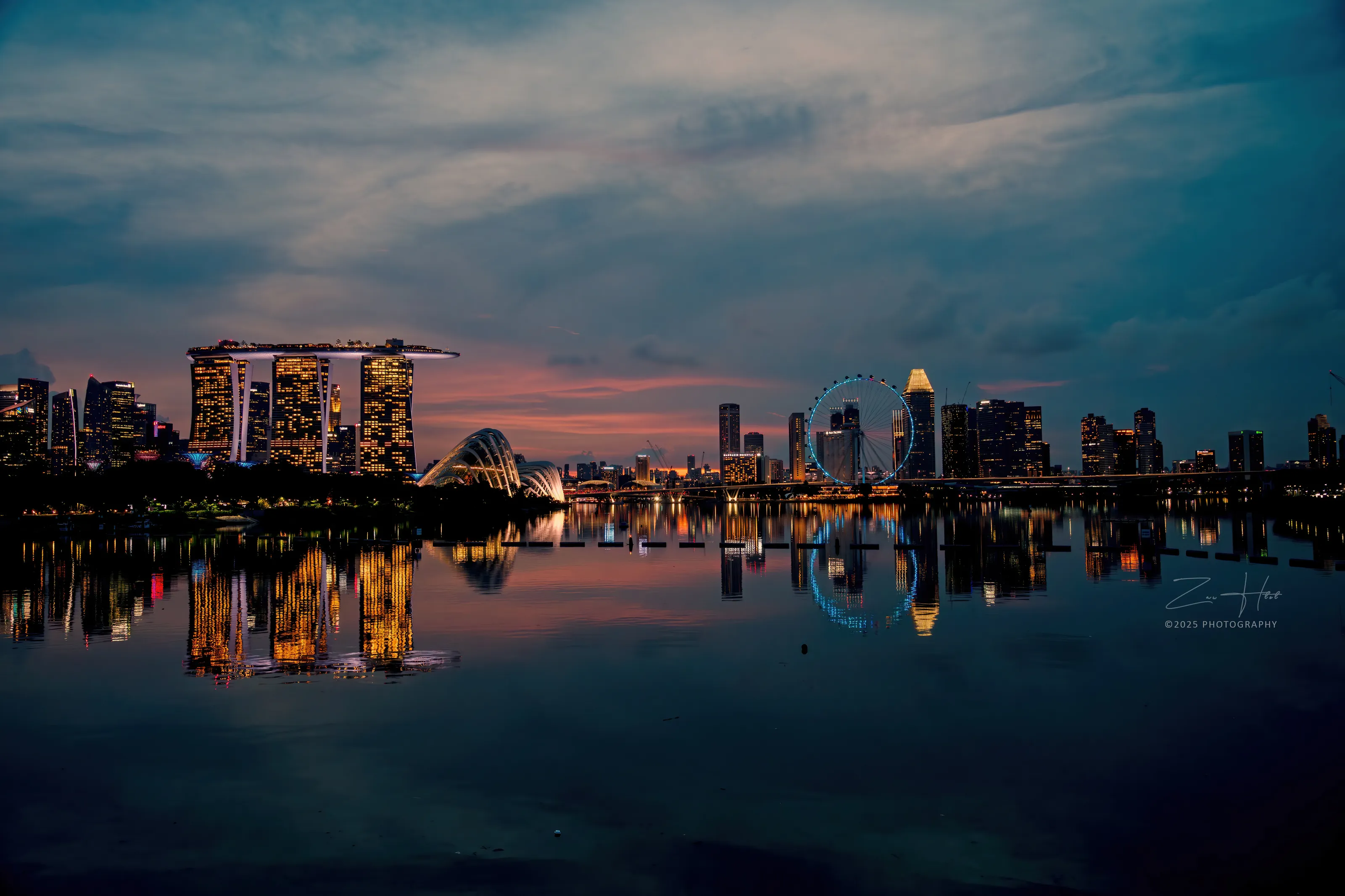 Singapore's Skyline at Blue Hour