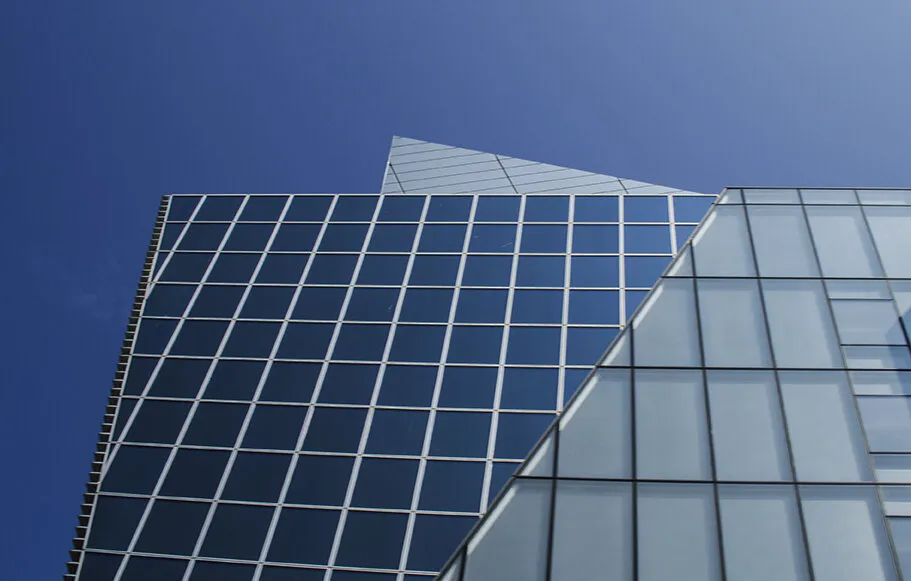 The blue building
