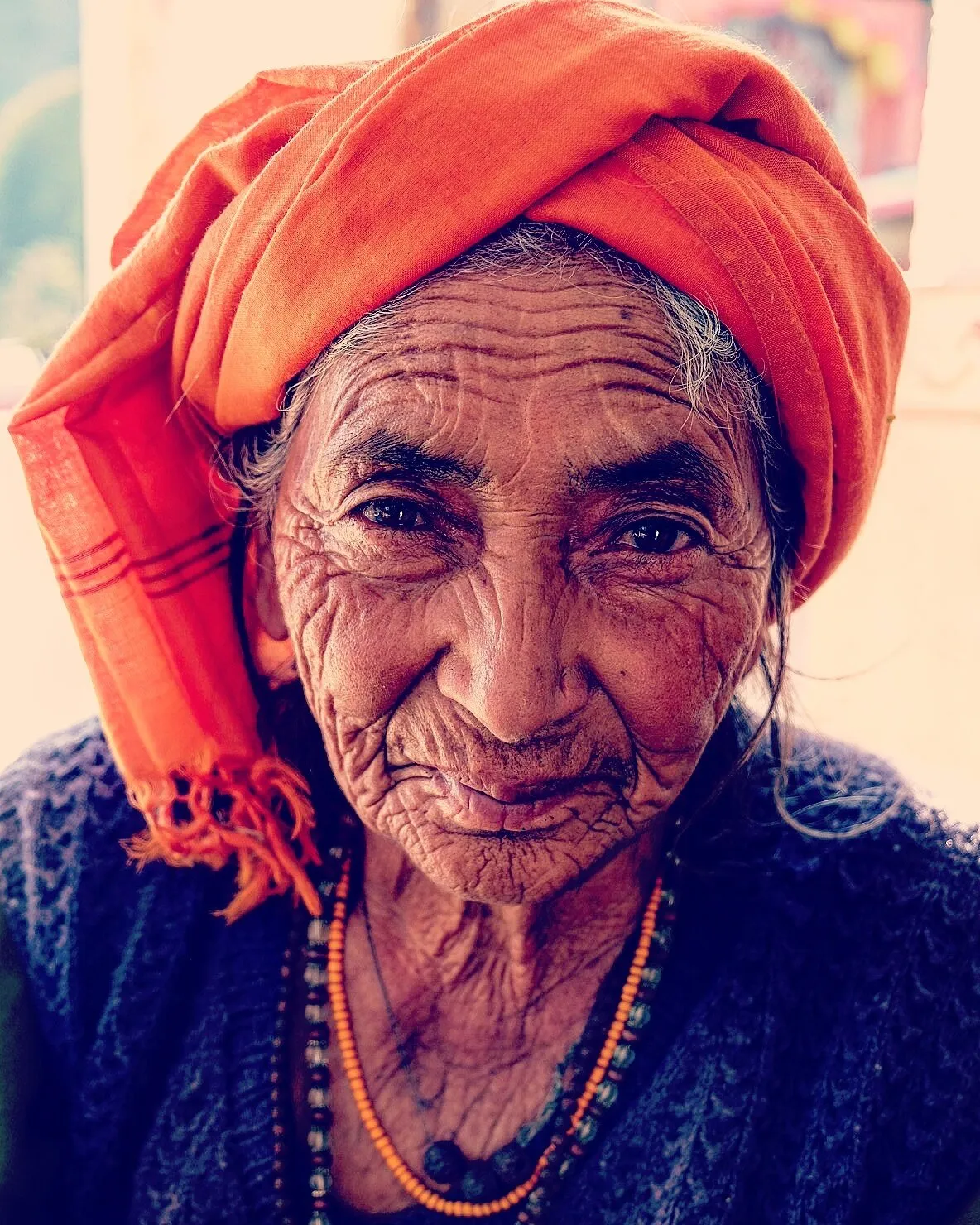 Old village woman living in the Bahagirathi-Ganges River Valley, Uttarakhand, Northern India.