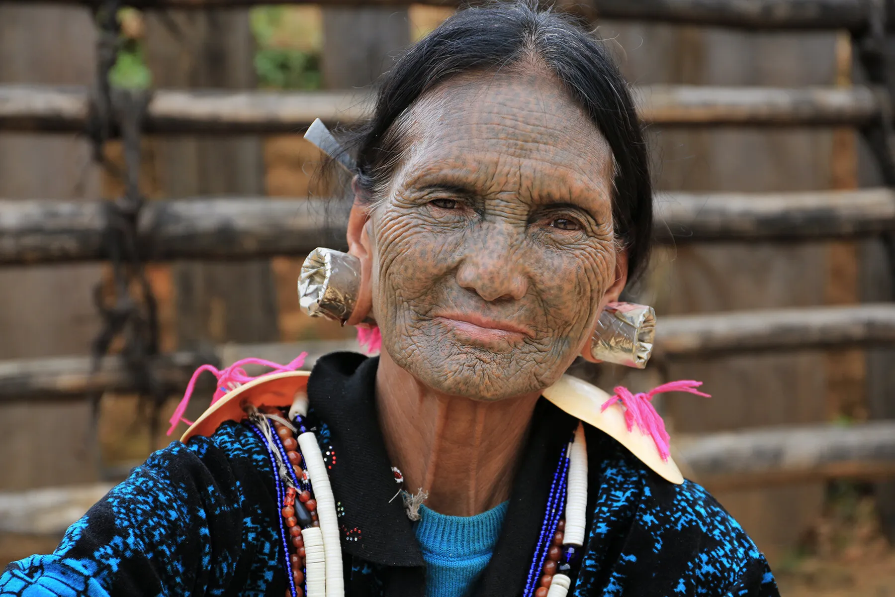 Tattooed face woman
