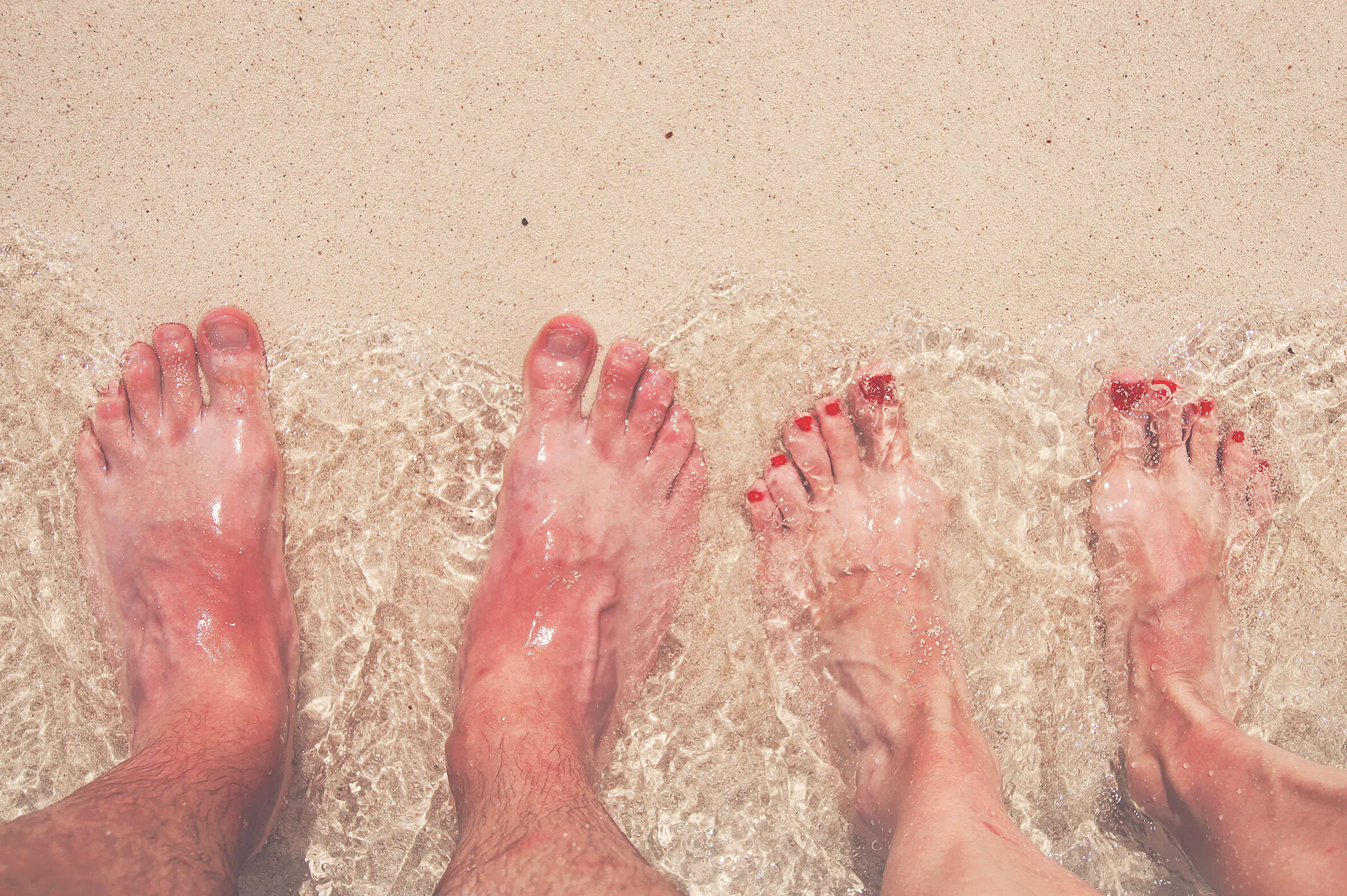 English feet in the sun