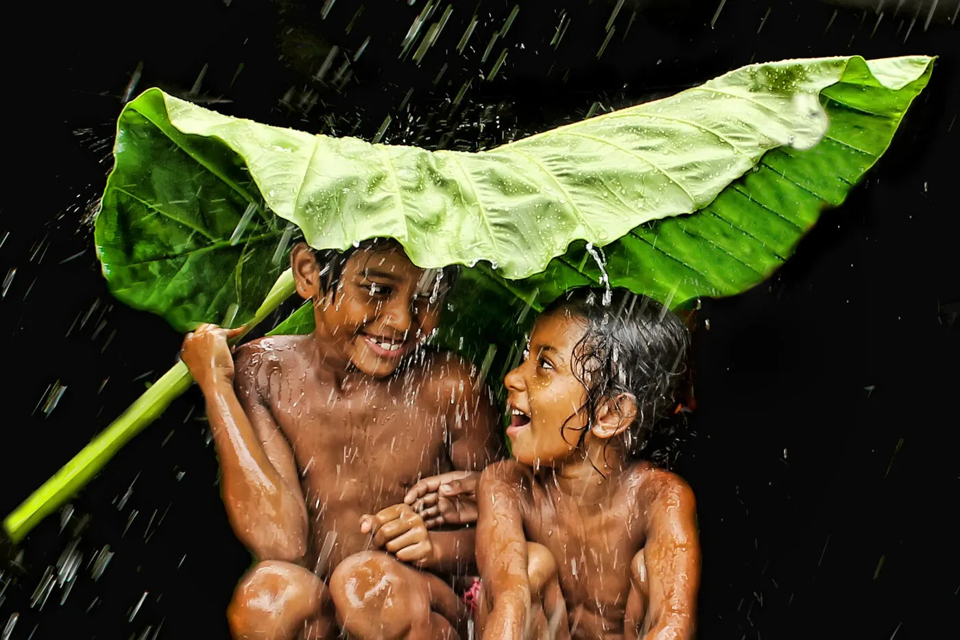 Conversation in the rain