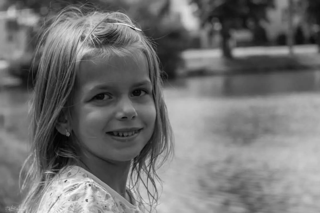 People with a Sincere Smile in Black and White