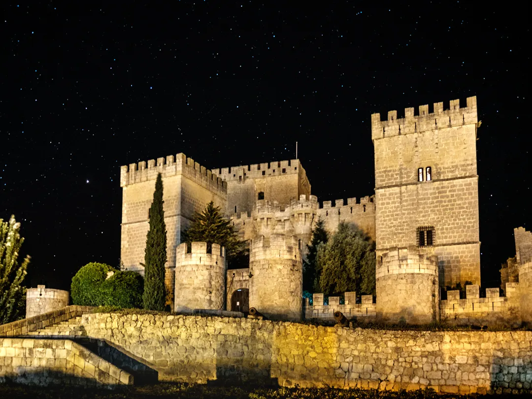 Illuminated Castles at Night (in colour)