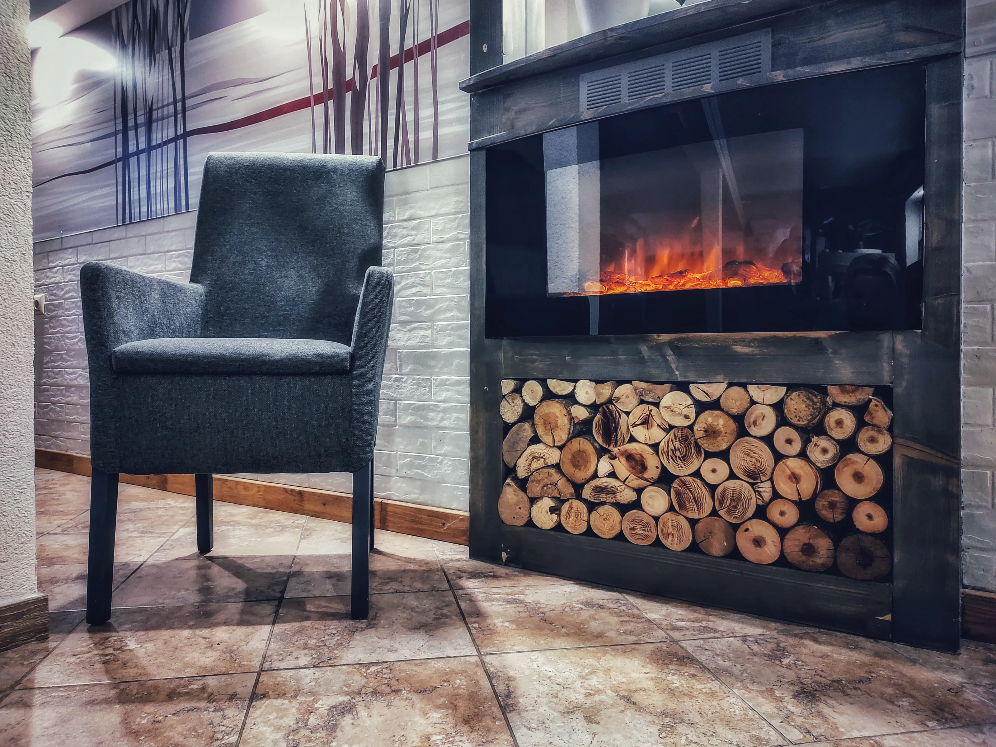 Fireplaces or Campfires with Blazing Fires