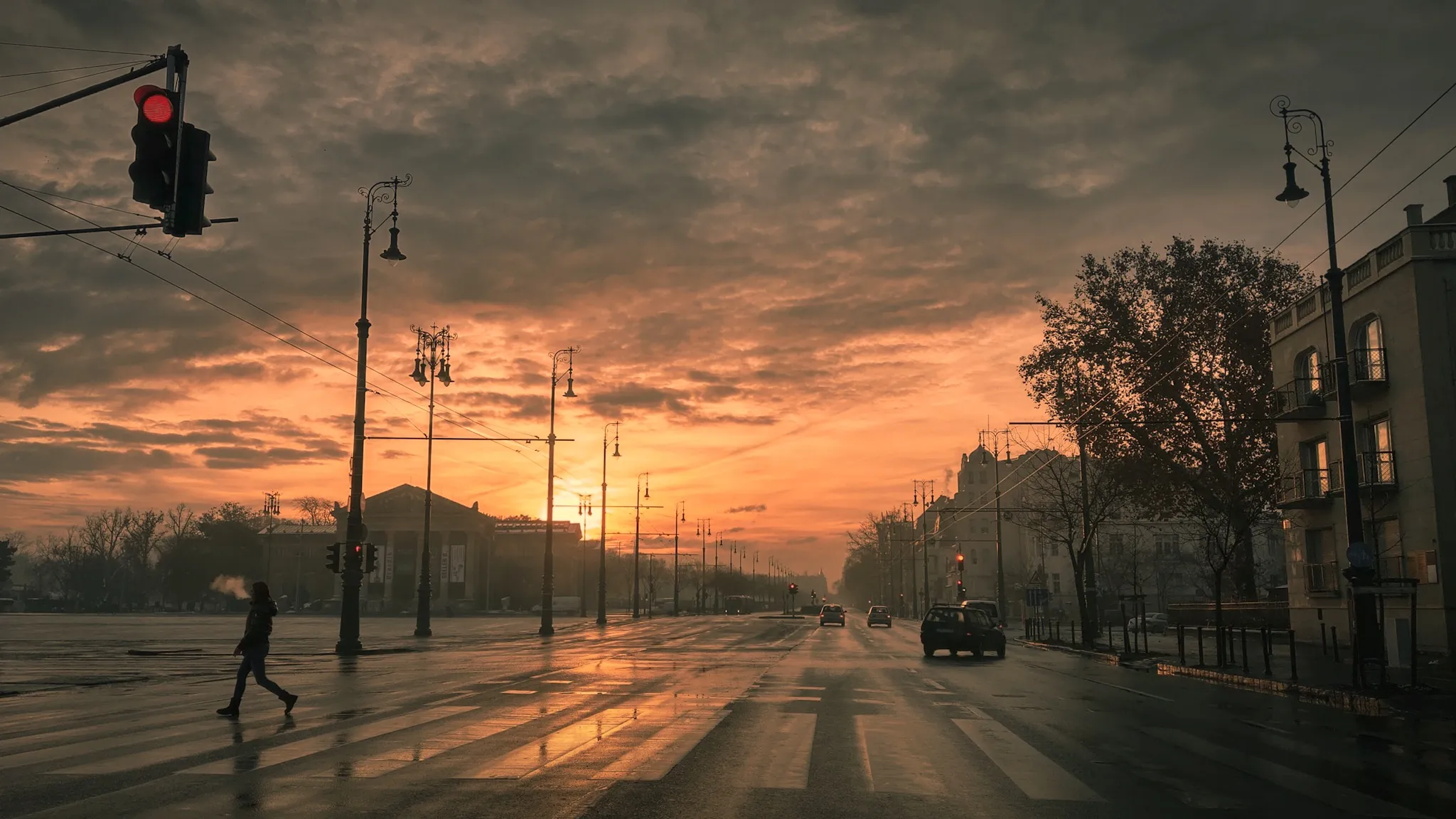 Sunrise and Sunset in the City
