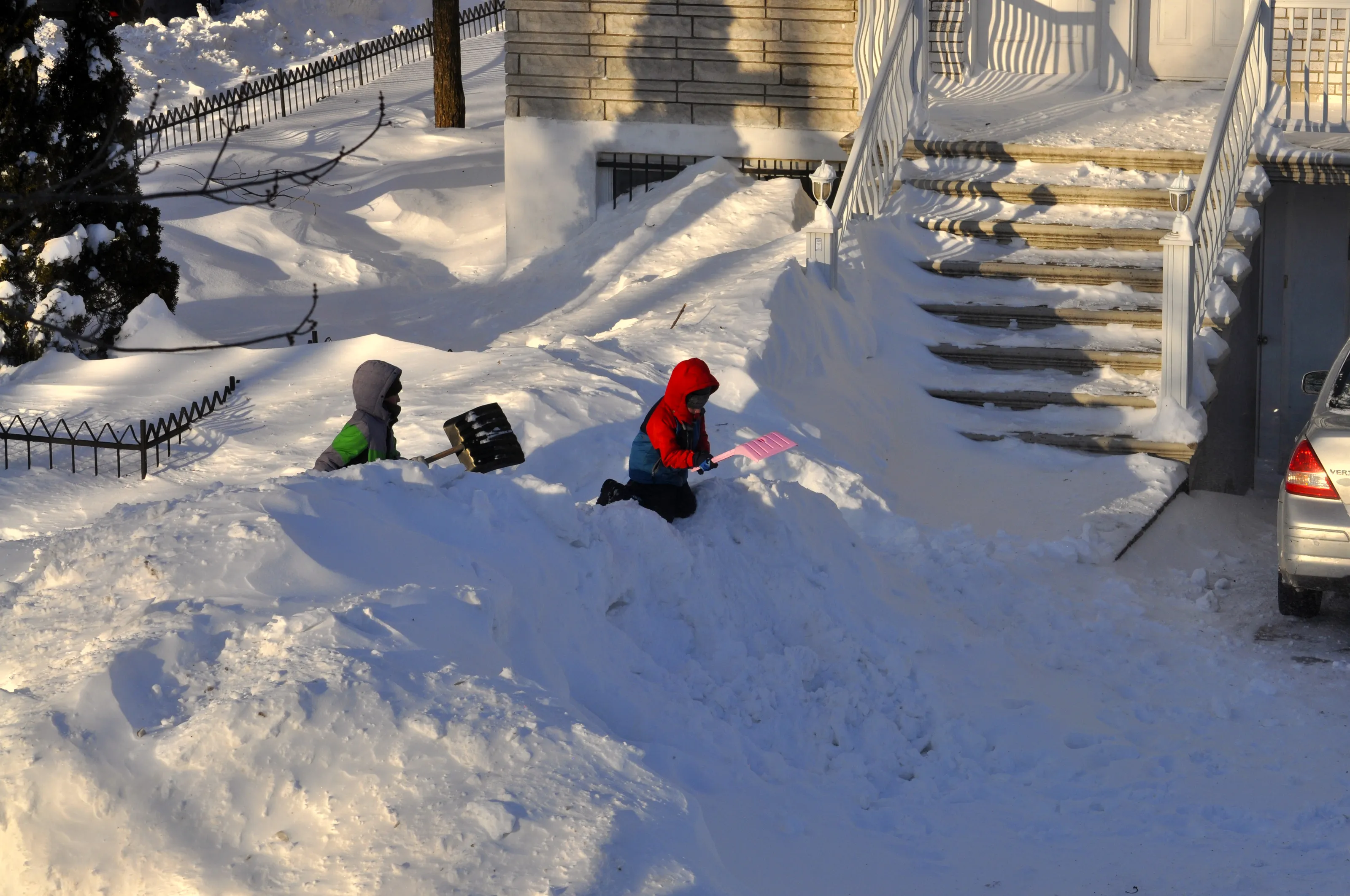 Children Playing In Snow